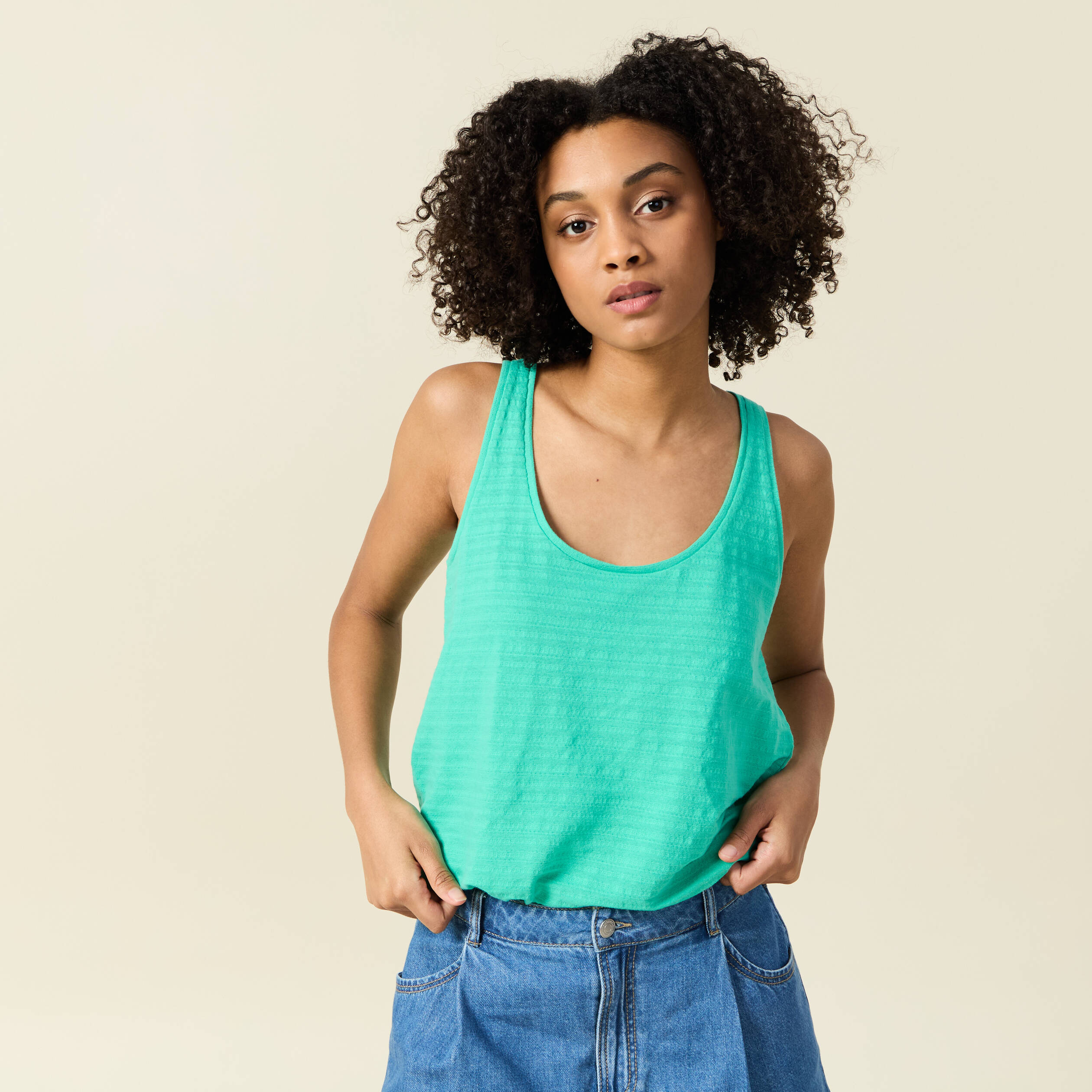 debardeur sans manches vert turquoise femme Débardeur sans manches vert turquoise femme