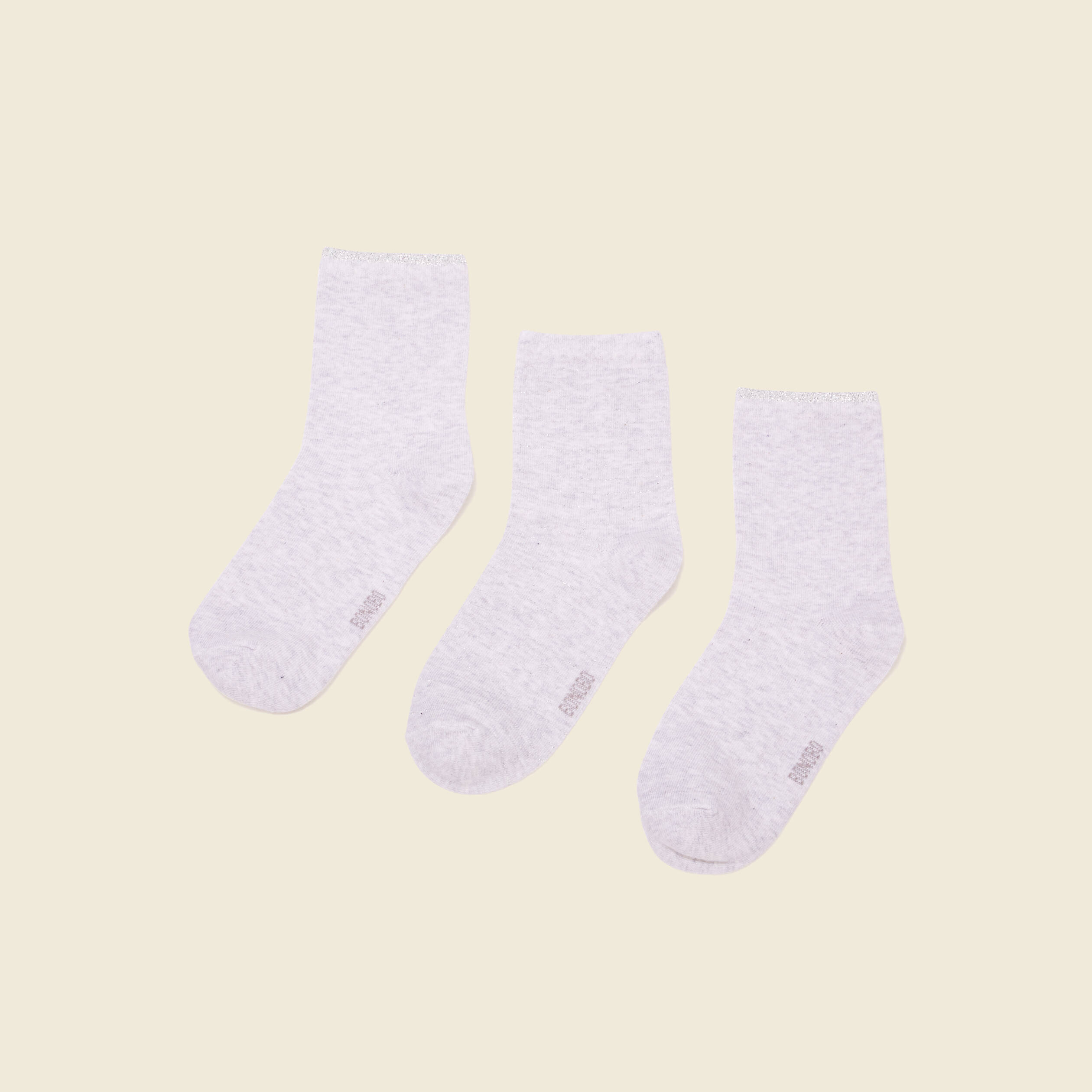 lot 3 paires chaussettes gris clair femme Lot 3 paires chaussettes gris clair femme