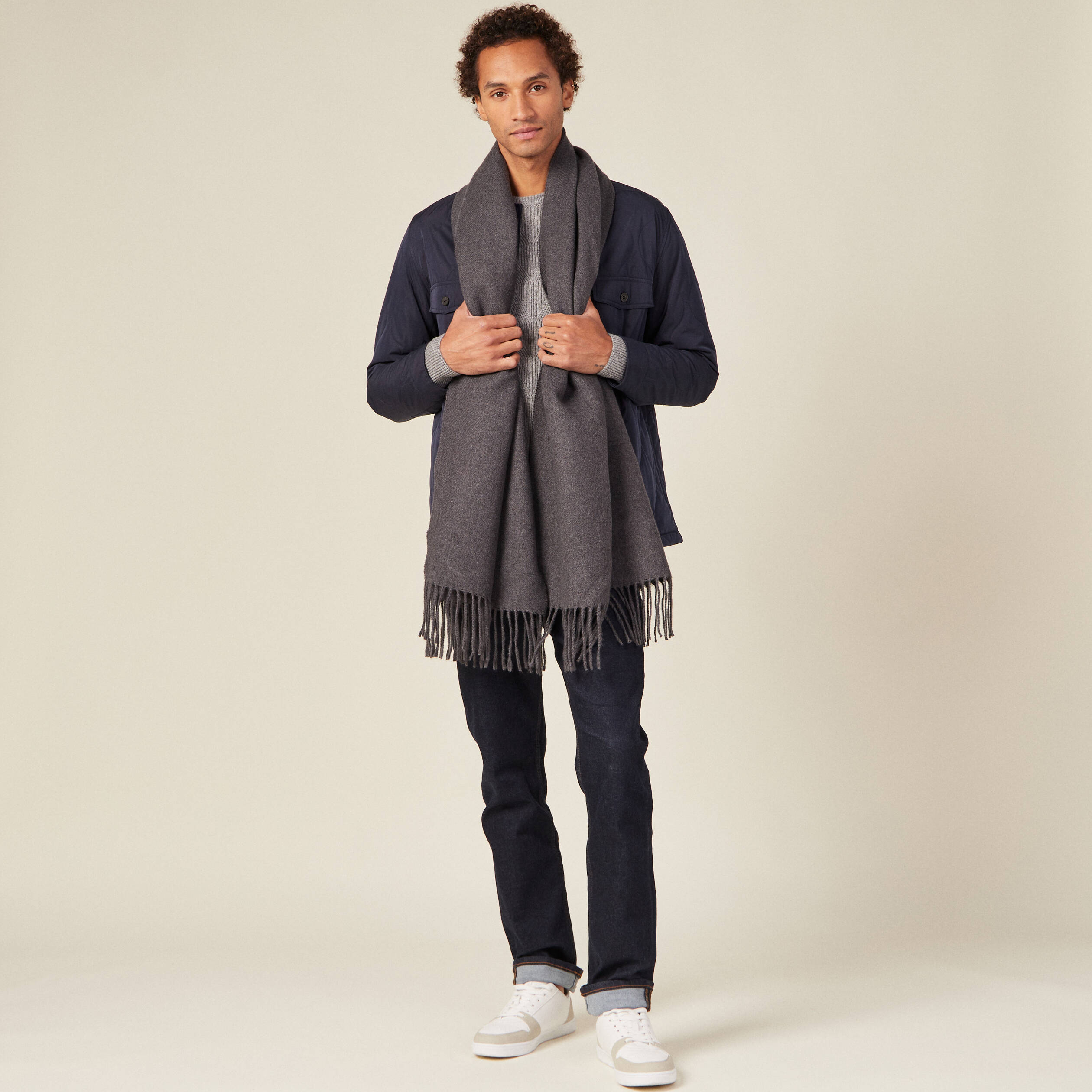 pull manches longues gris homme Pull manches longues gris homme