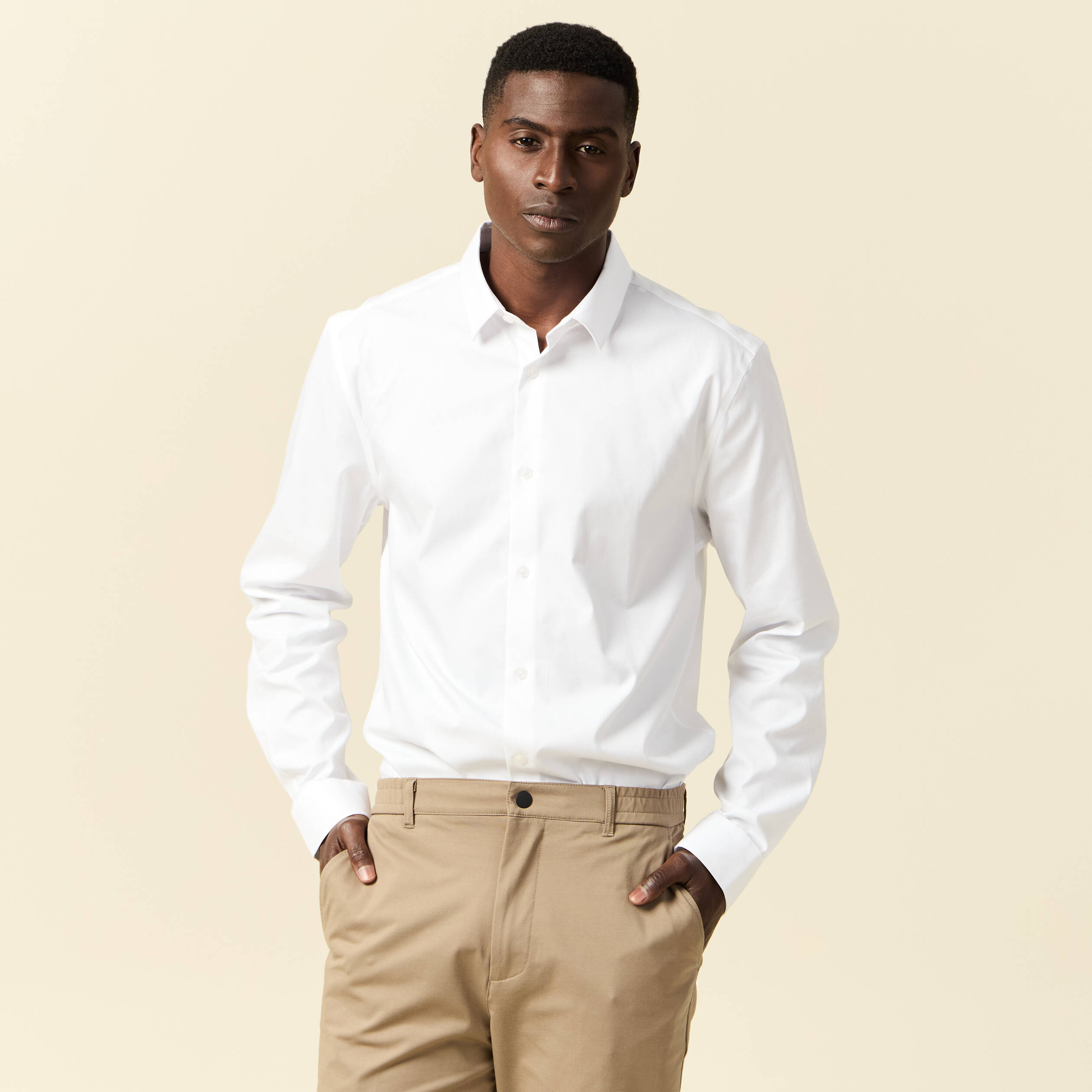 Chemise manches longues blanc homme