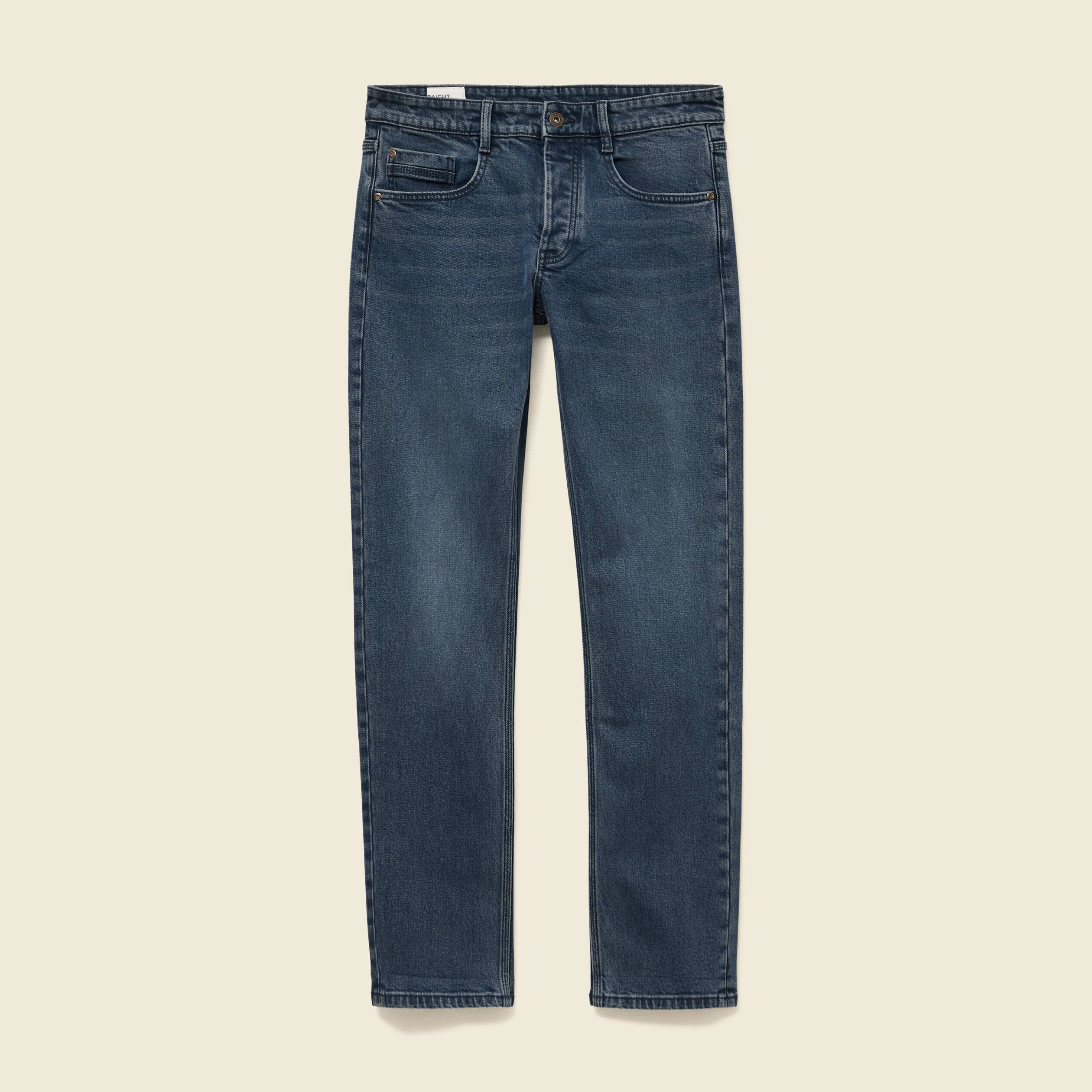 Jeans straight 5 poches denim blue black homme