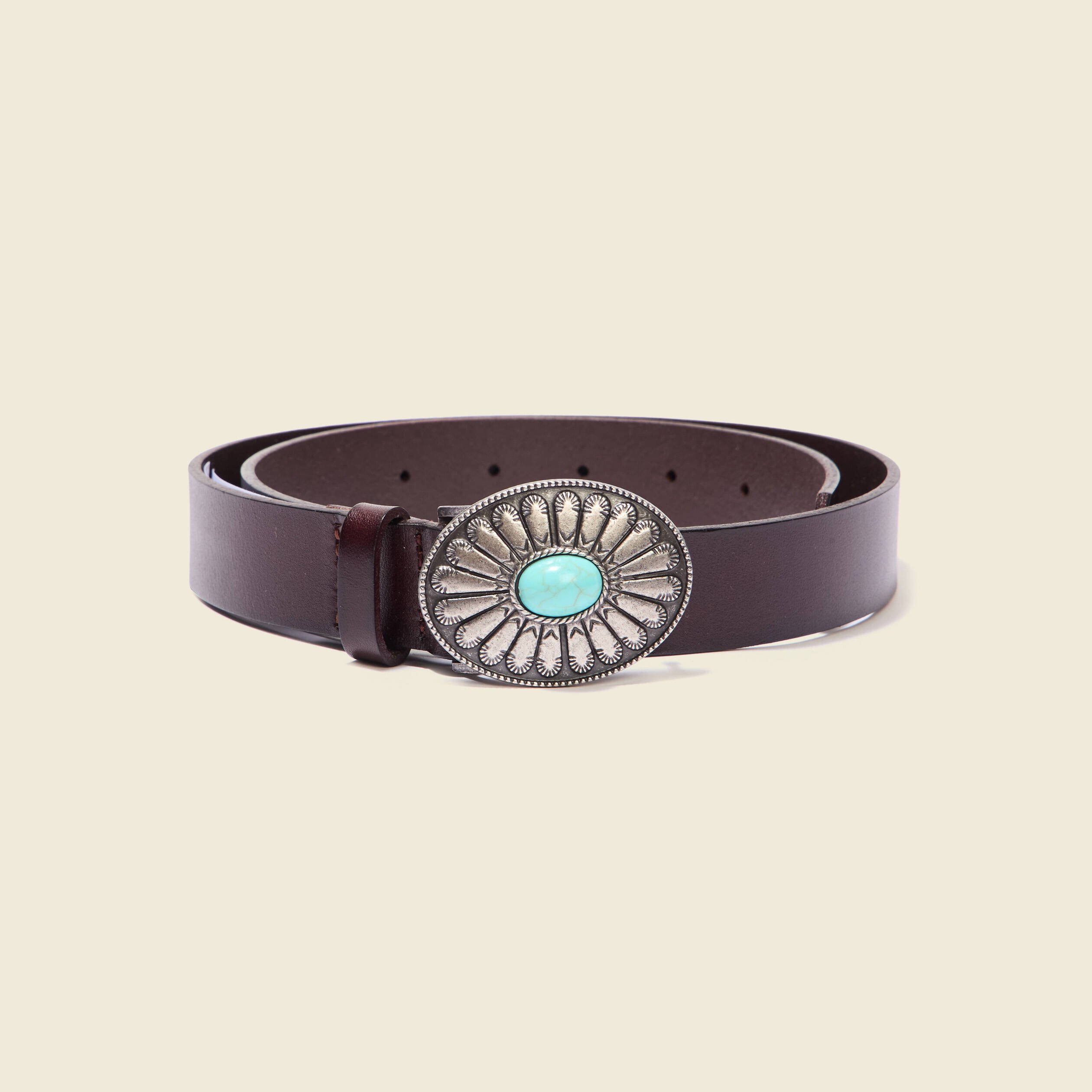 ceinture en cuir western marron fonce femme Ceinture en cuir western marron foncé femme