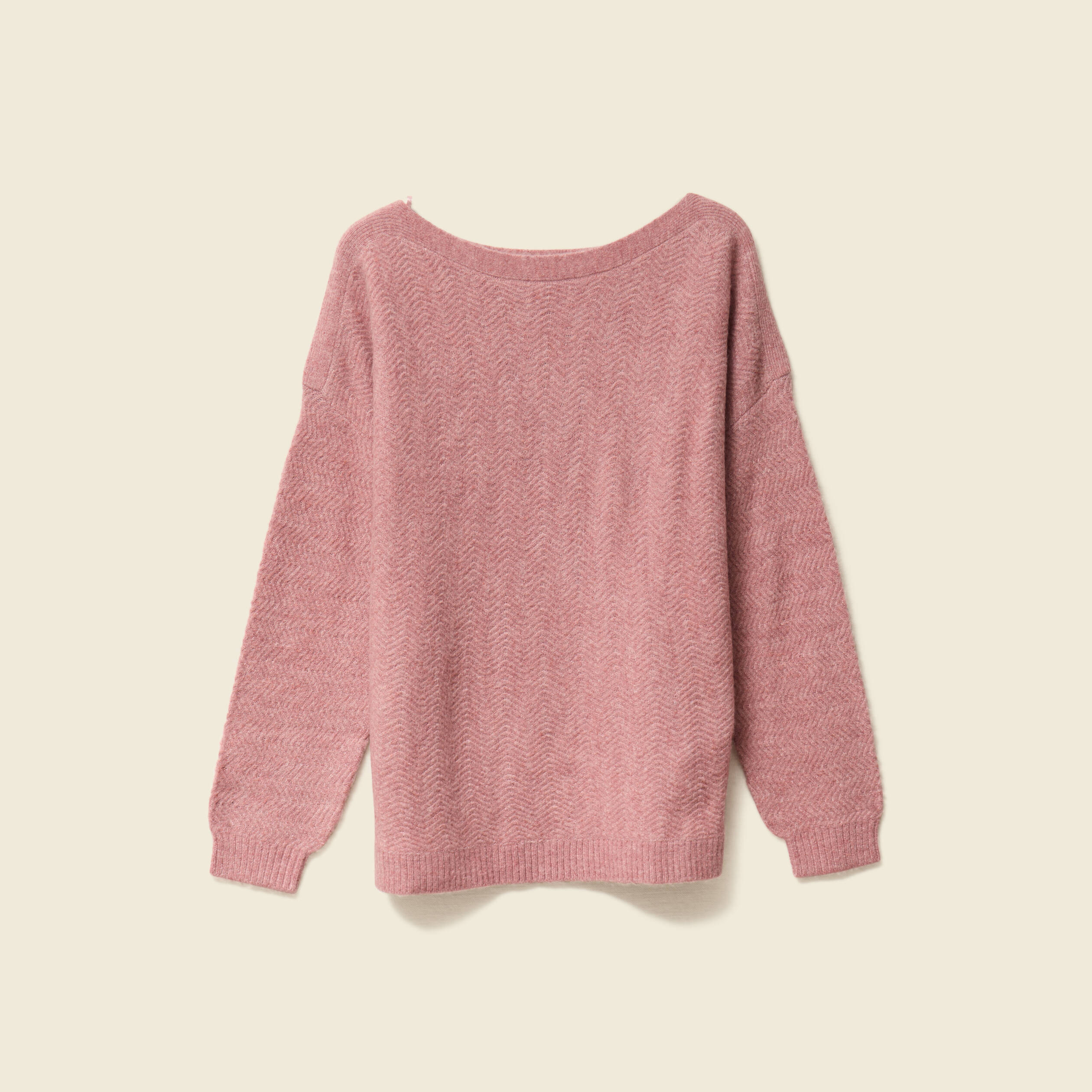 Pull manches longues rose pastel femme