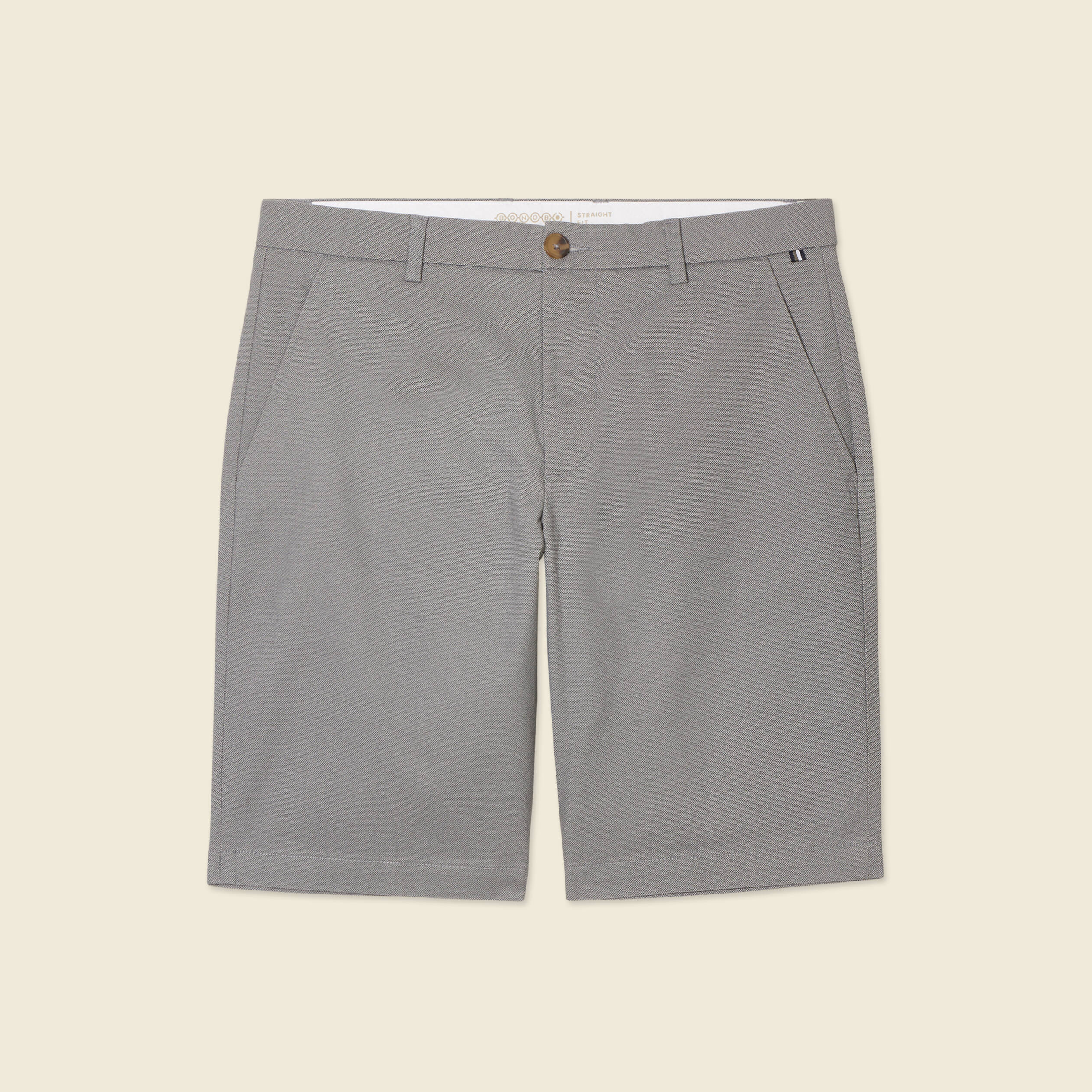 bermuda droit eco responsable gris homme Bermuda droit éco-responsable gris homme