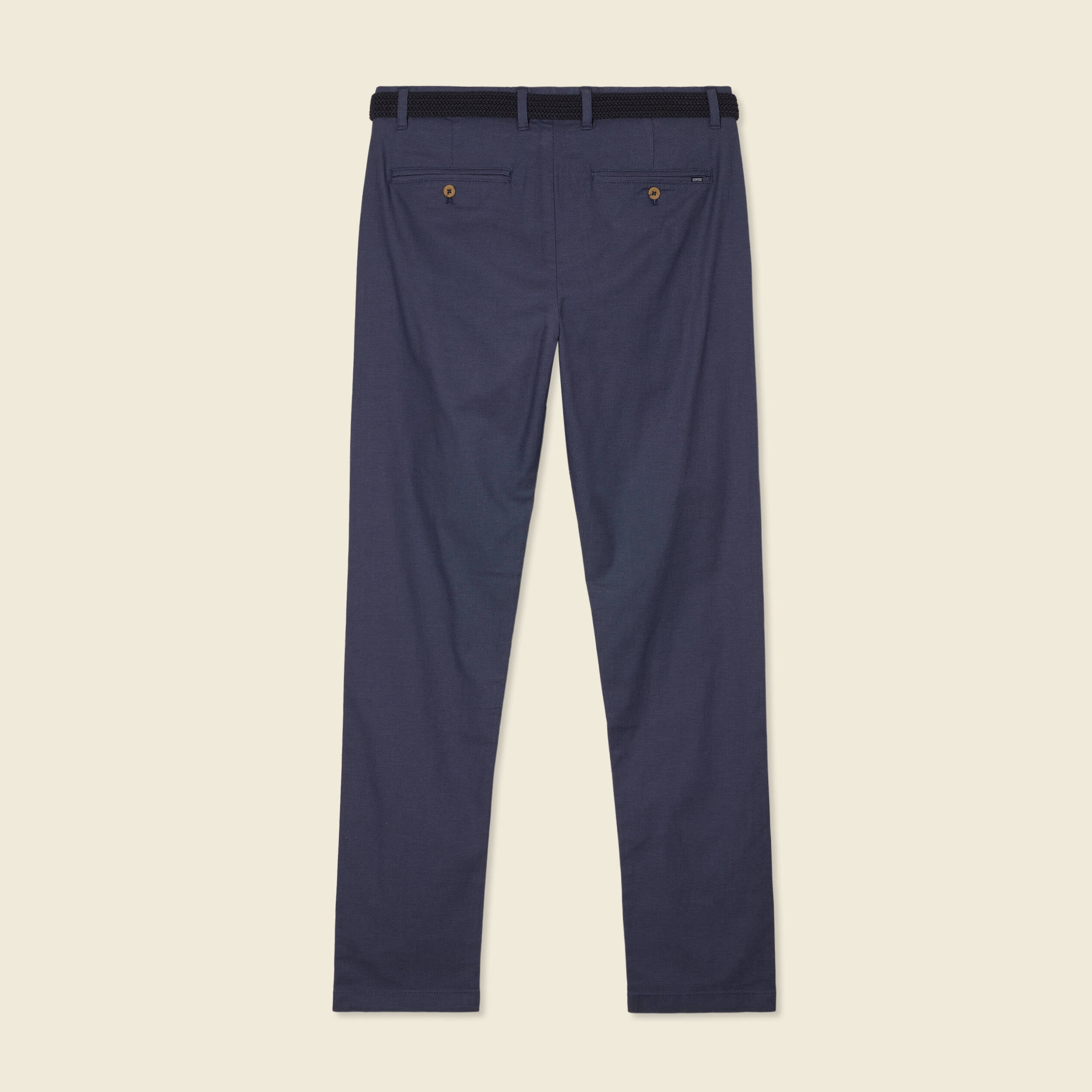 Pantalon chino straight bleu fonc&eacute; homme