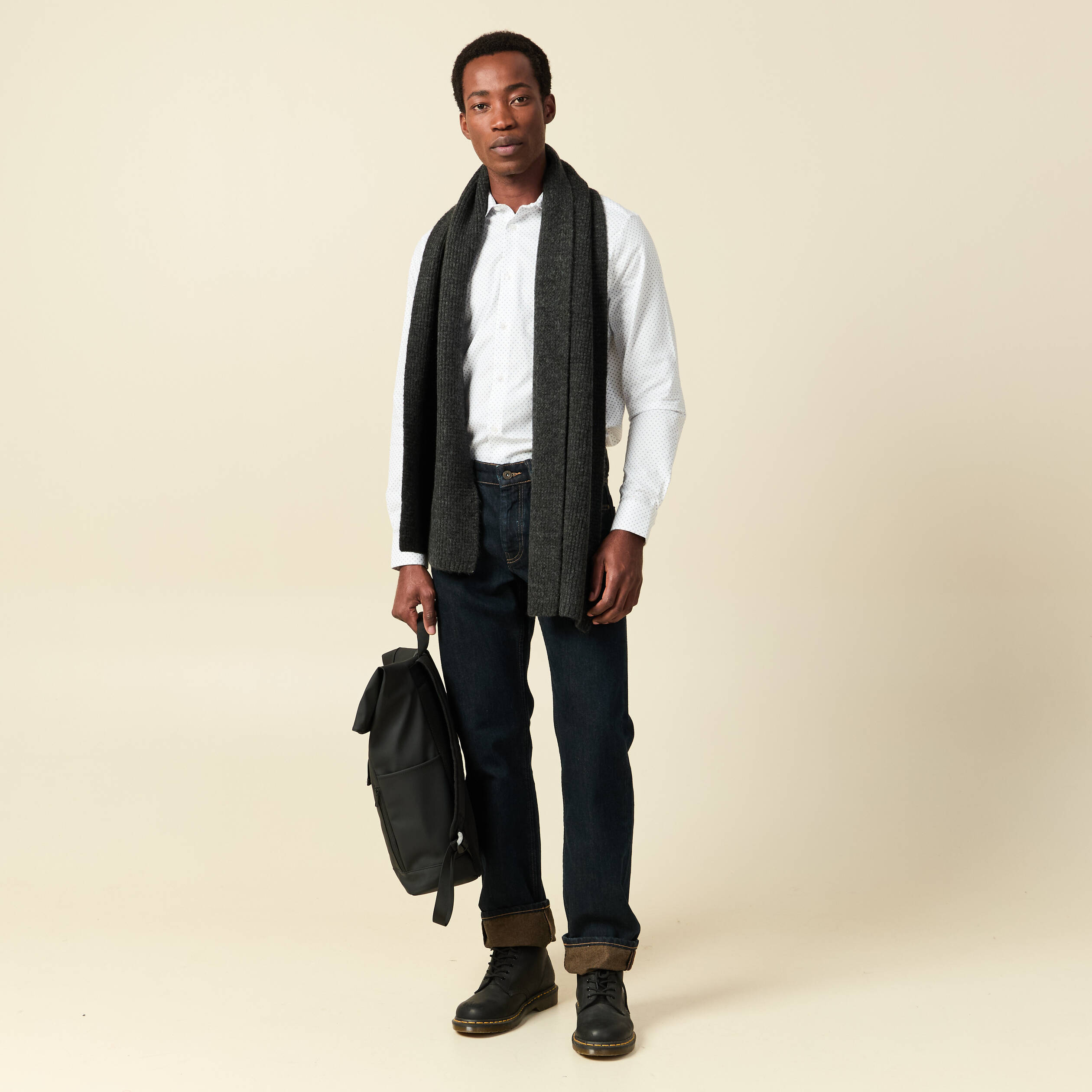 Chemise manches longues blanc homme