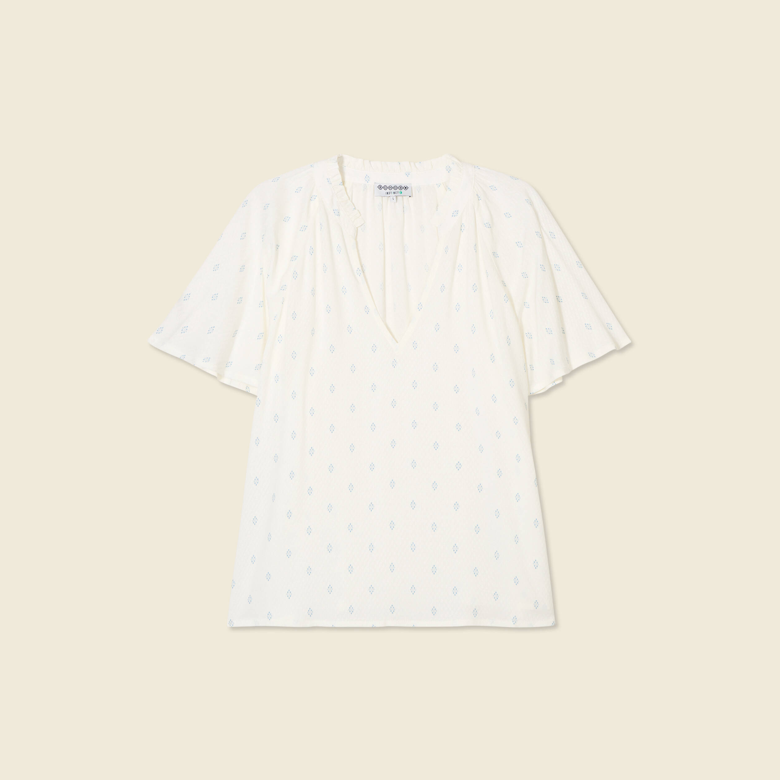 blouse manches courtes bleu ciel femme Blouse manches courtes bleu ciel femme