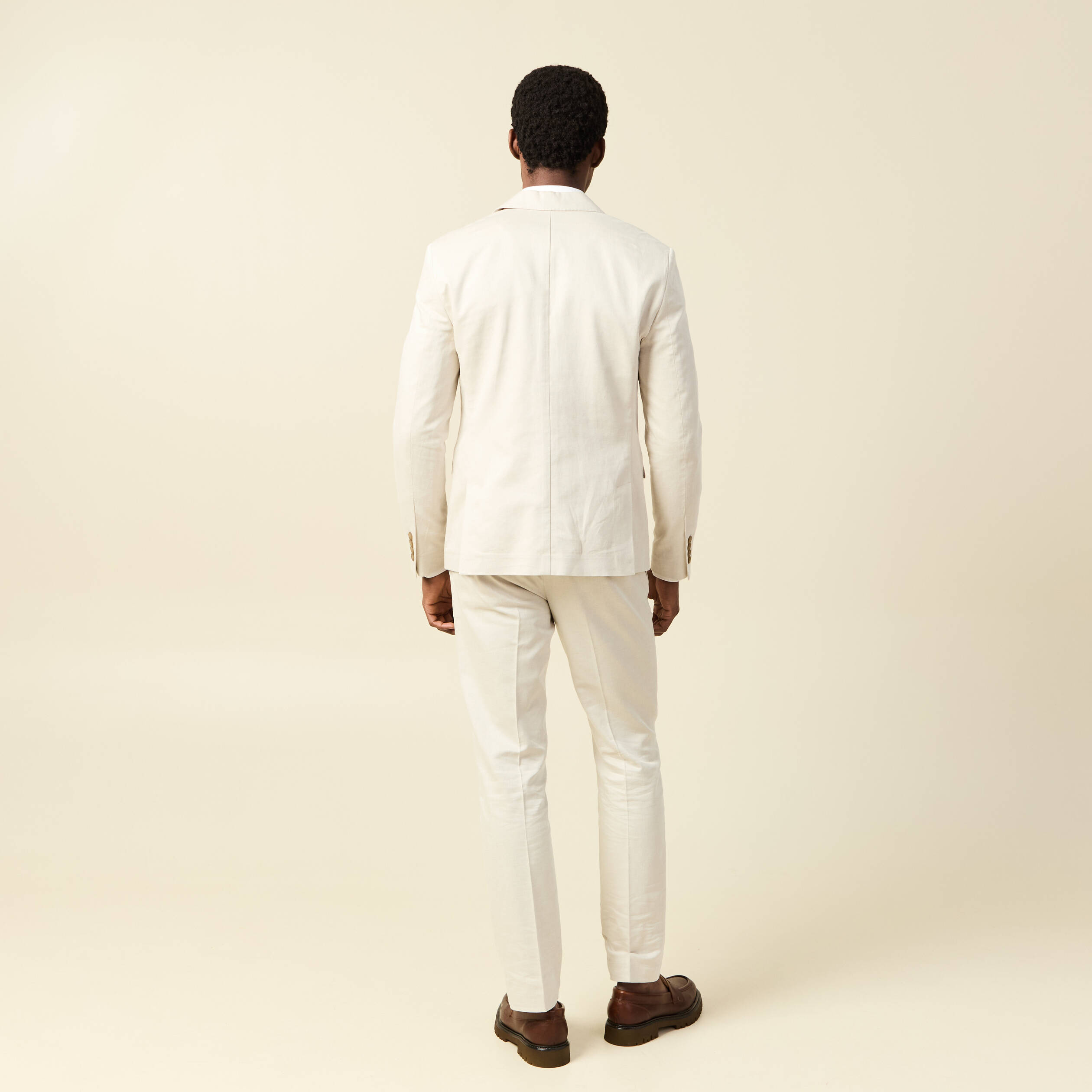 Blazer manches longues col classique sable homme