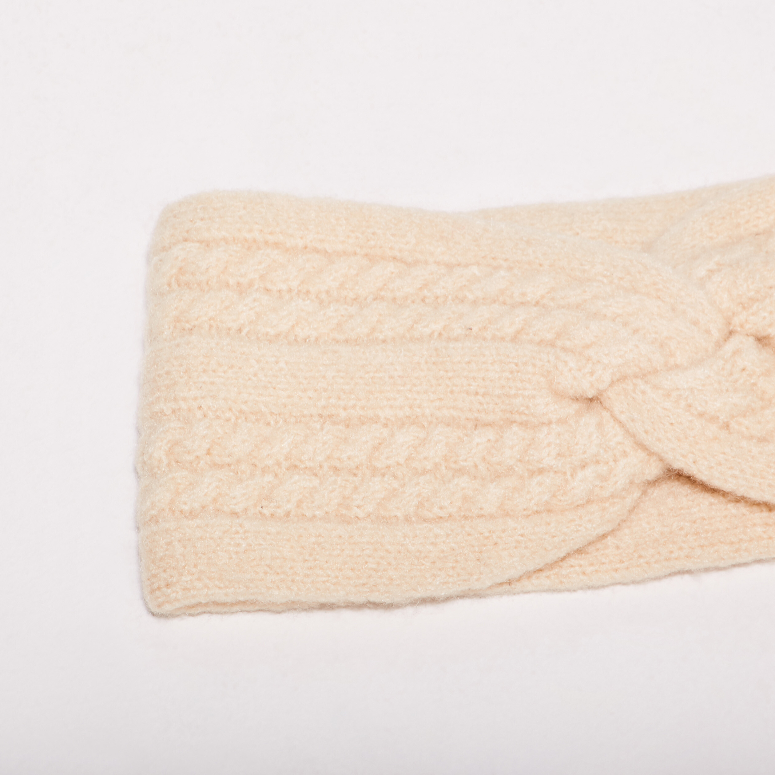 Bandeau tricoté creme femme
