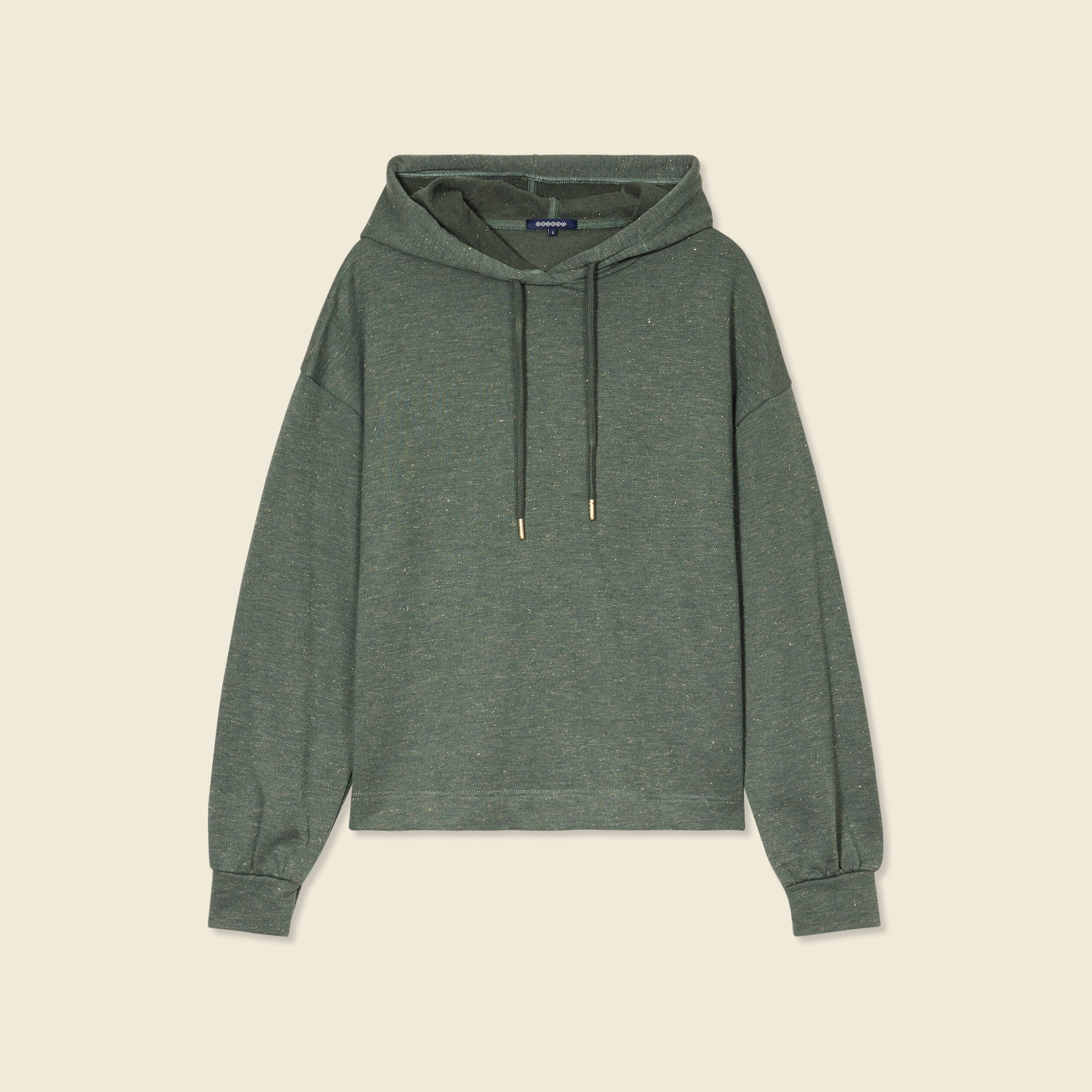 sweat a capuche brillant vert kaki femme Sweat à capuche brillant vert kaki femme