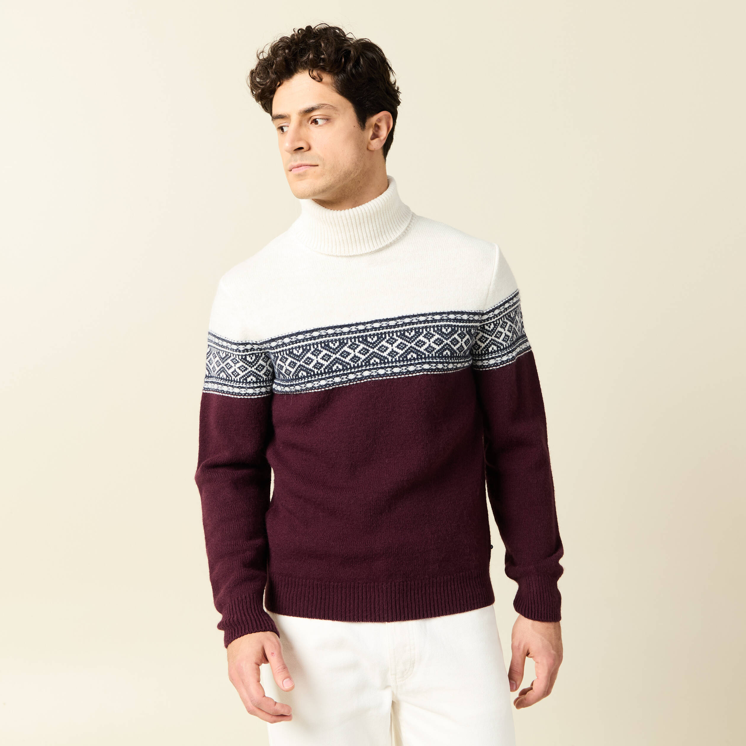 pull manches longues prune homme Pull manches longues prune homme