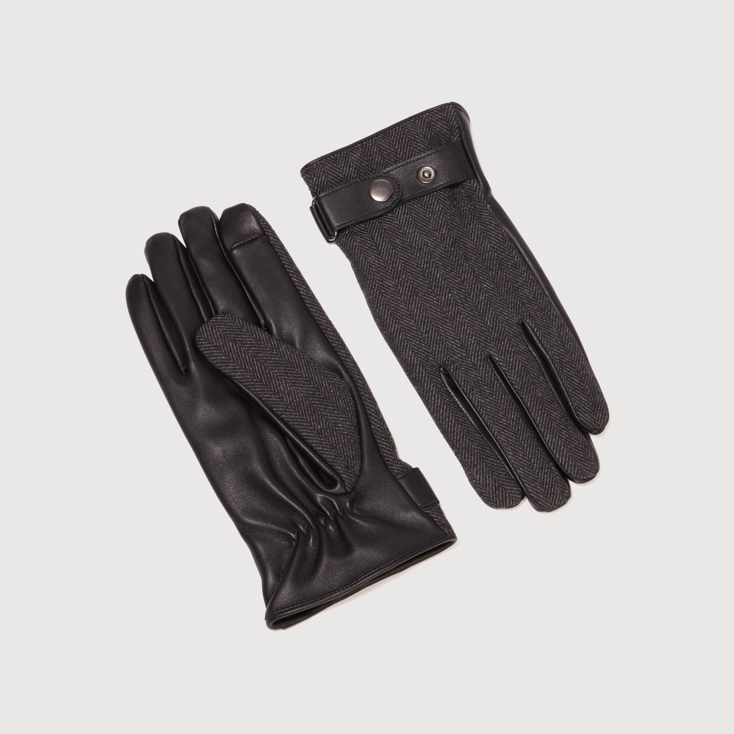 Gants en cuir noir homme