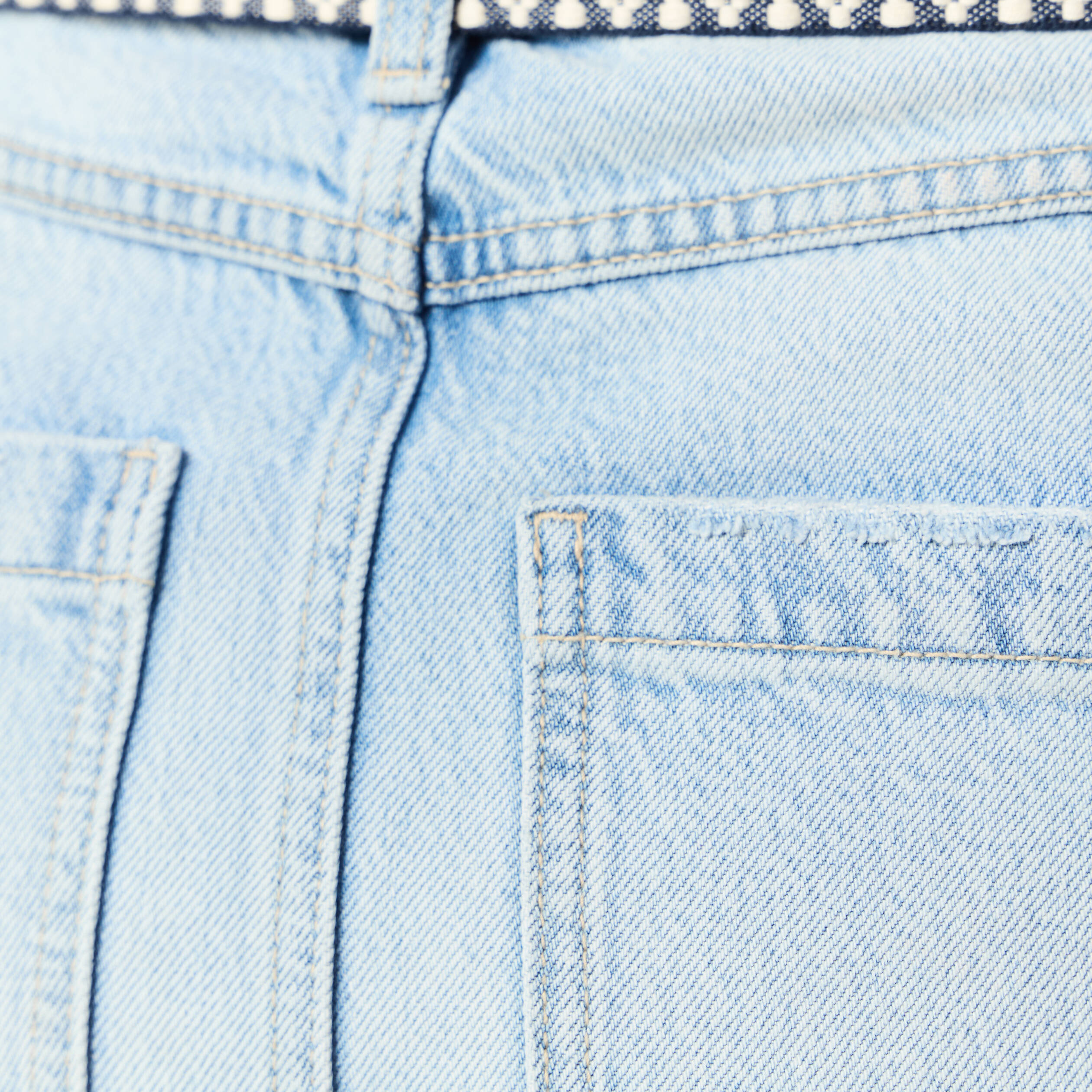 Jupe longue droite en jean denim bleach femme