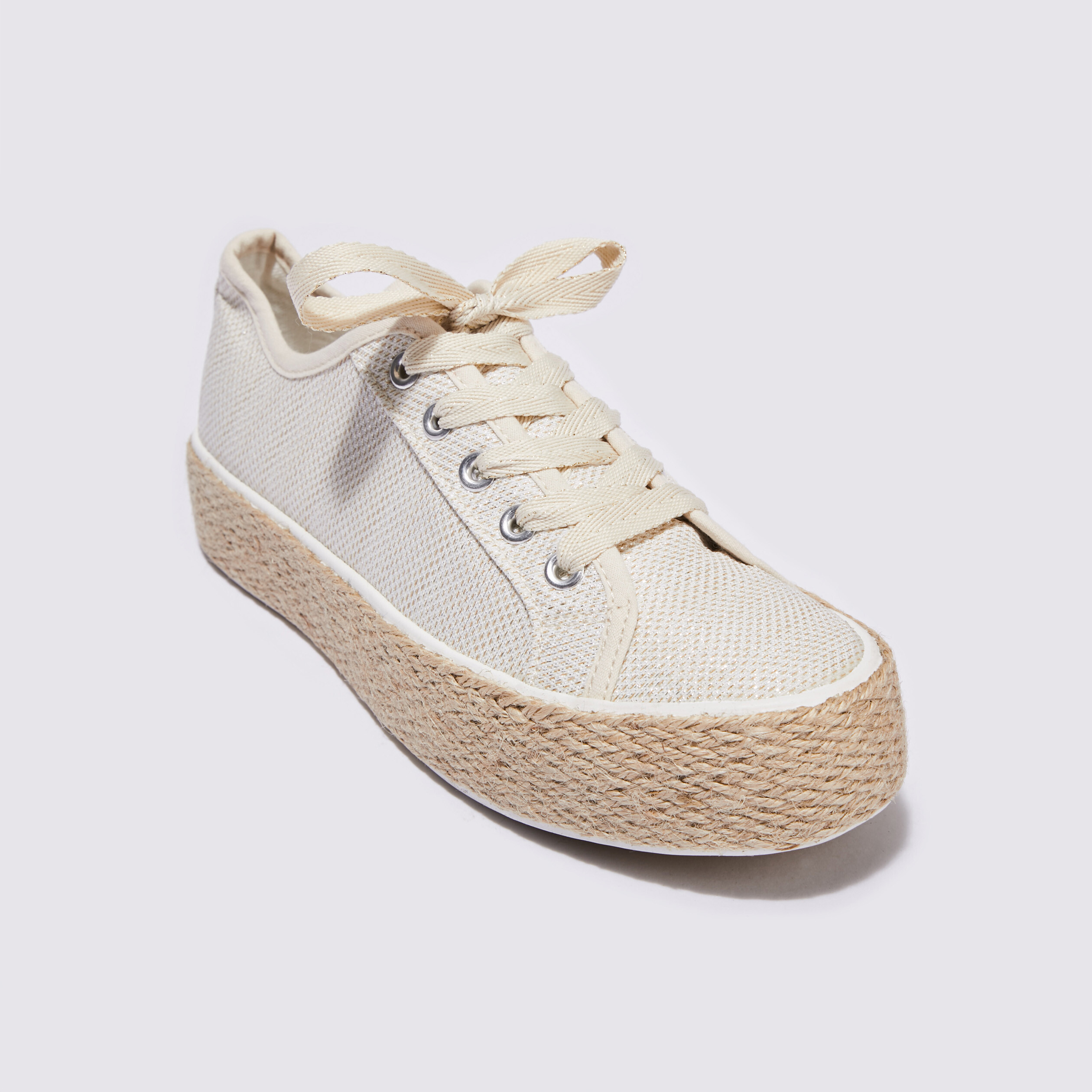 espadrilles plates avec cordes ecru femme Espadrilles plates avec cordes ecru femme