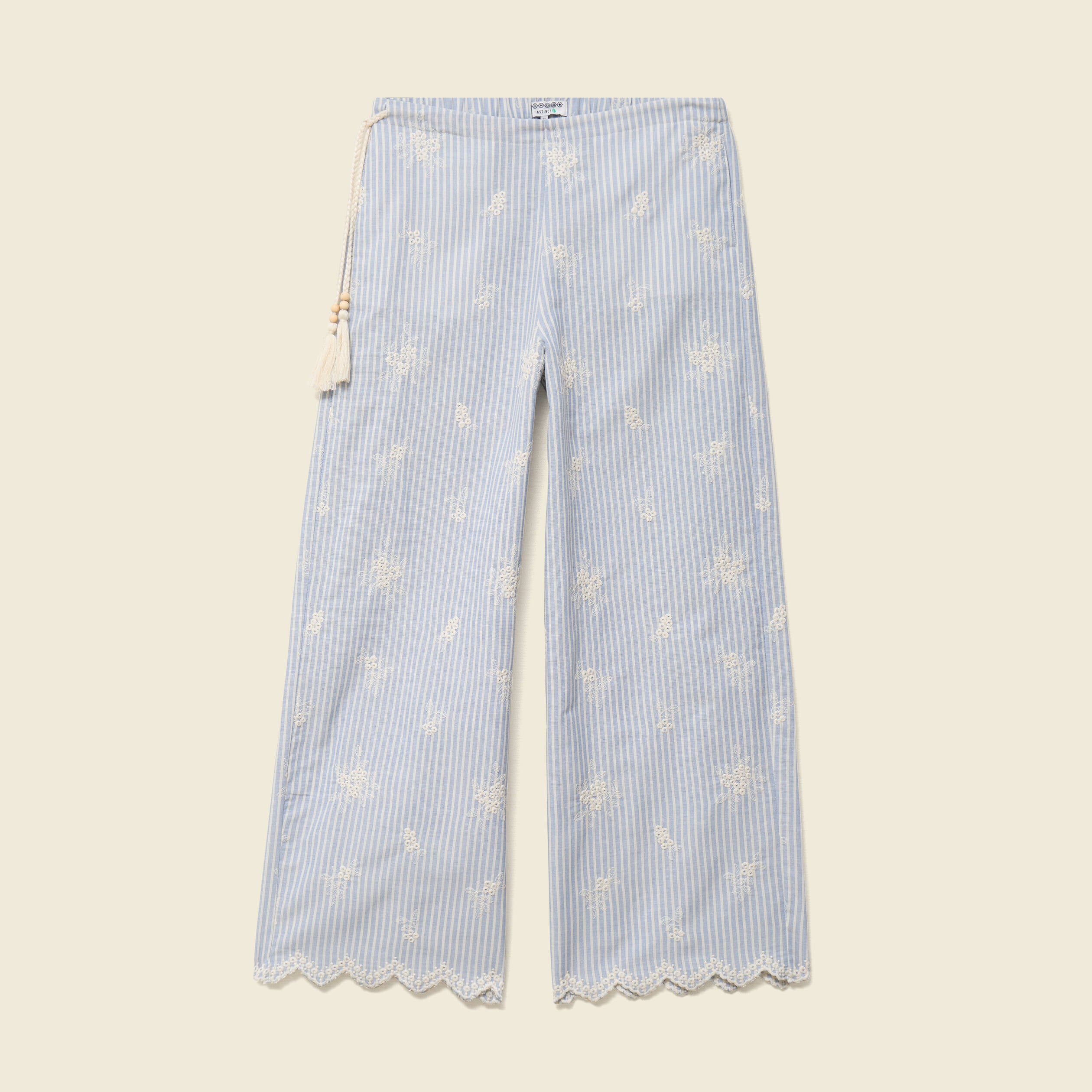 Pantalon loose taille standard bleu clair femme