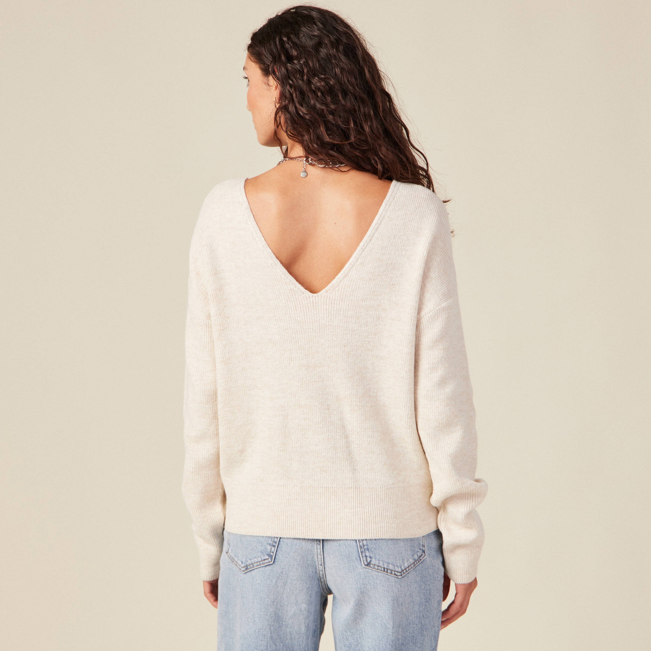 pull manches longues creme femme Pull manches longues creme femme