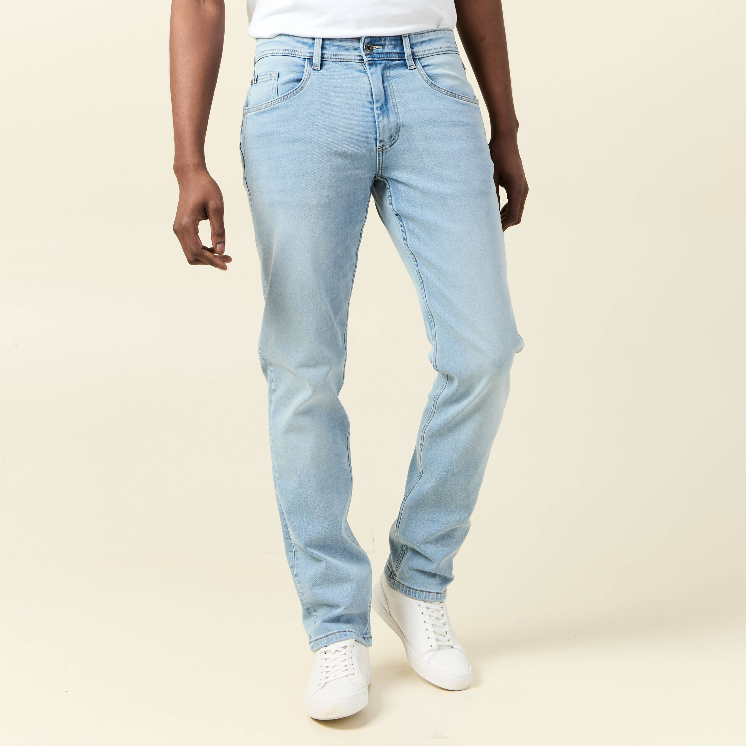 jeans straight ultra stretch denim bleach homme Jeans straight ultra stretch denim bleach homme