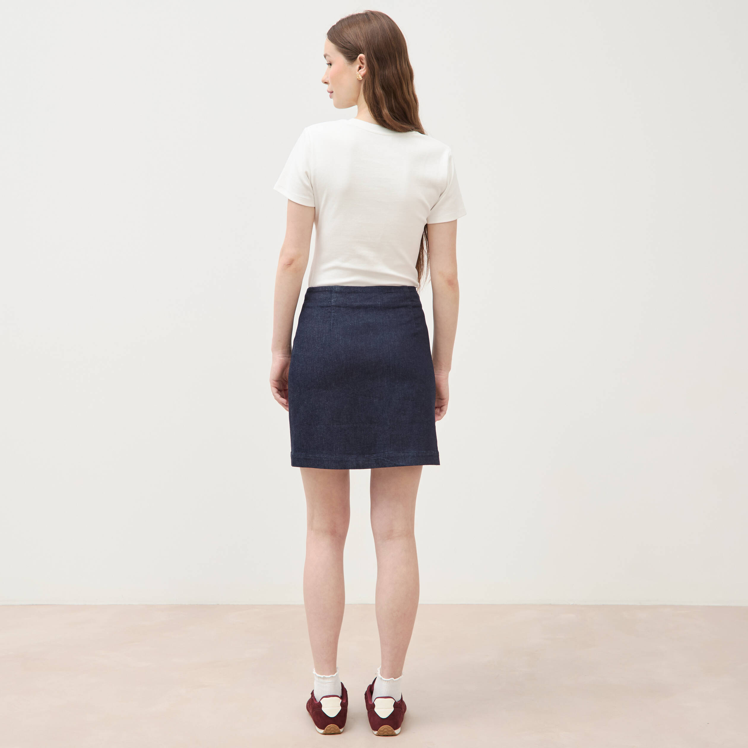 Jupe en jeans denim brut femme