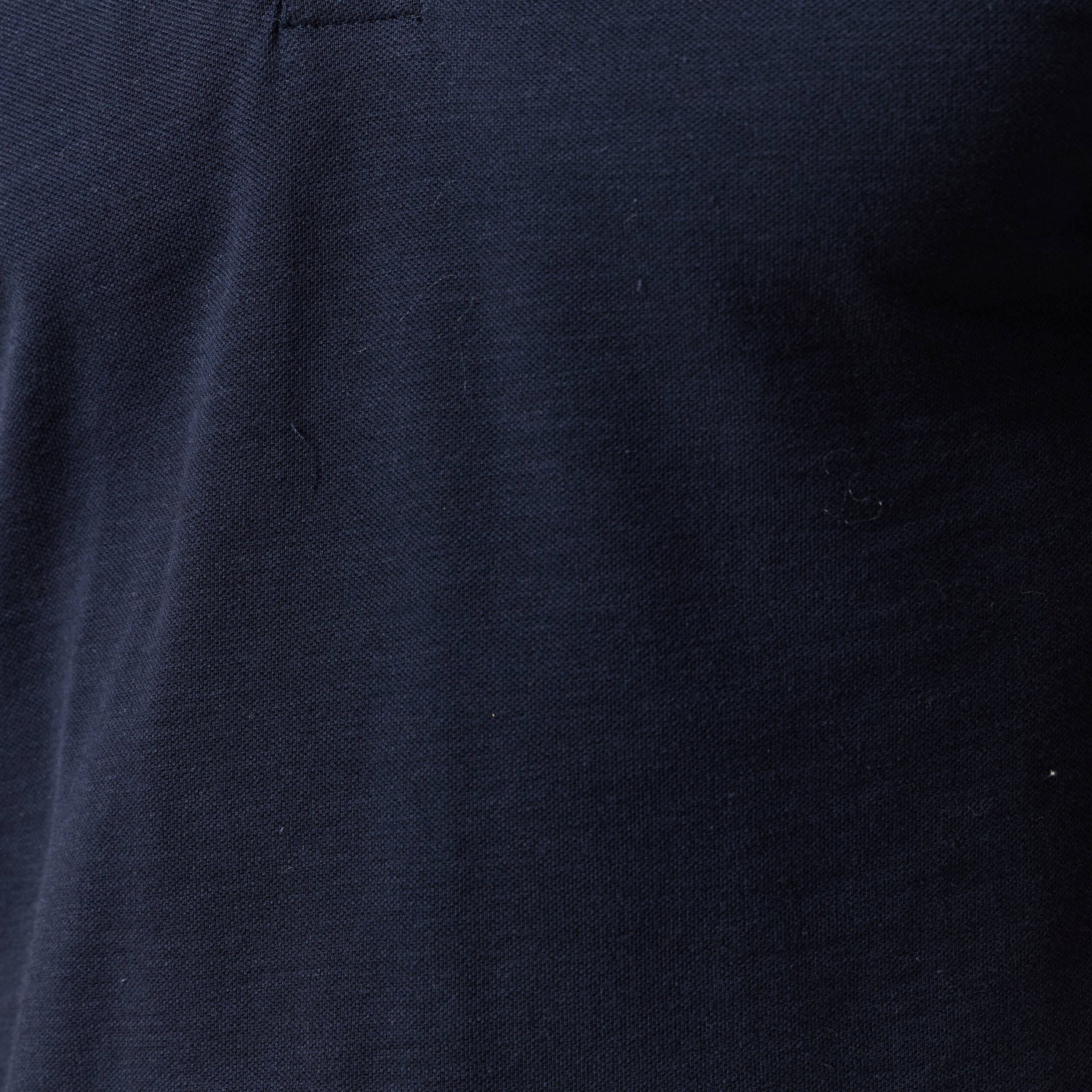 Polo cintré manches courtes en coton bleu marine homme