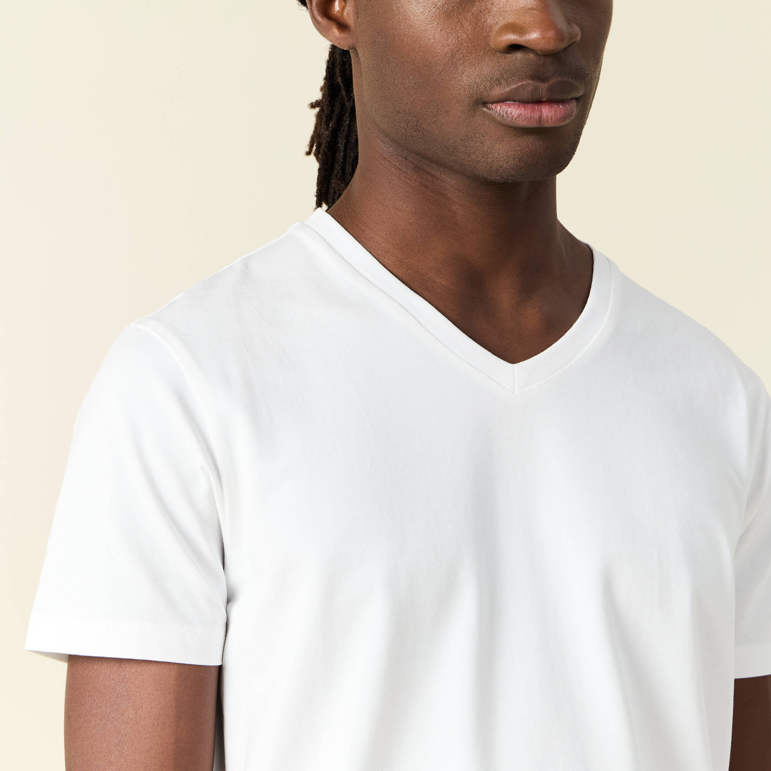 t shirt col v homme instinct blanc homme T-shirt col V homme Instinct blanc homme