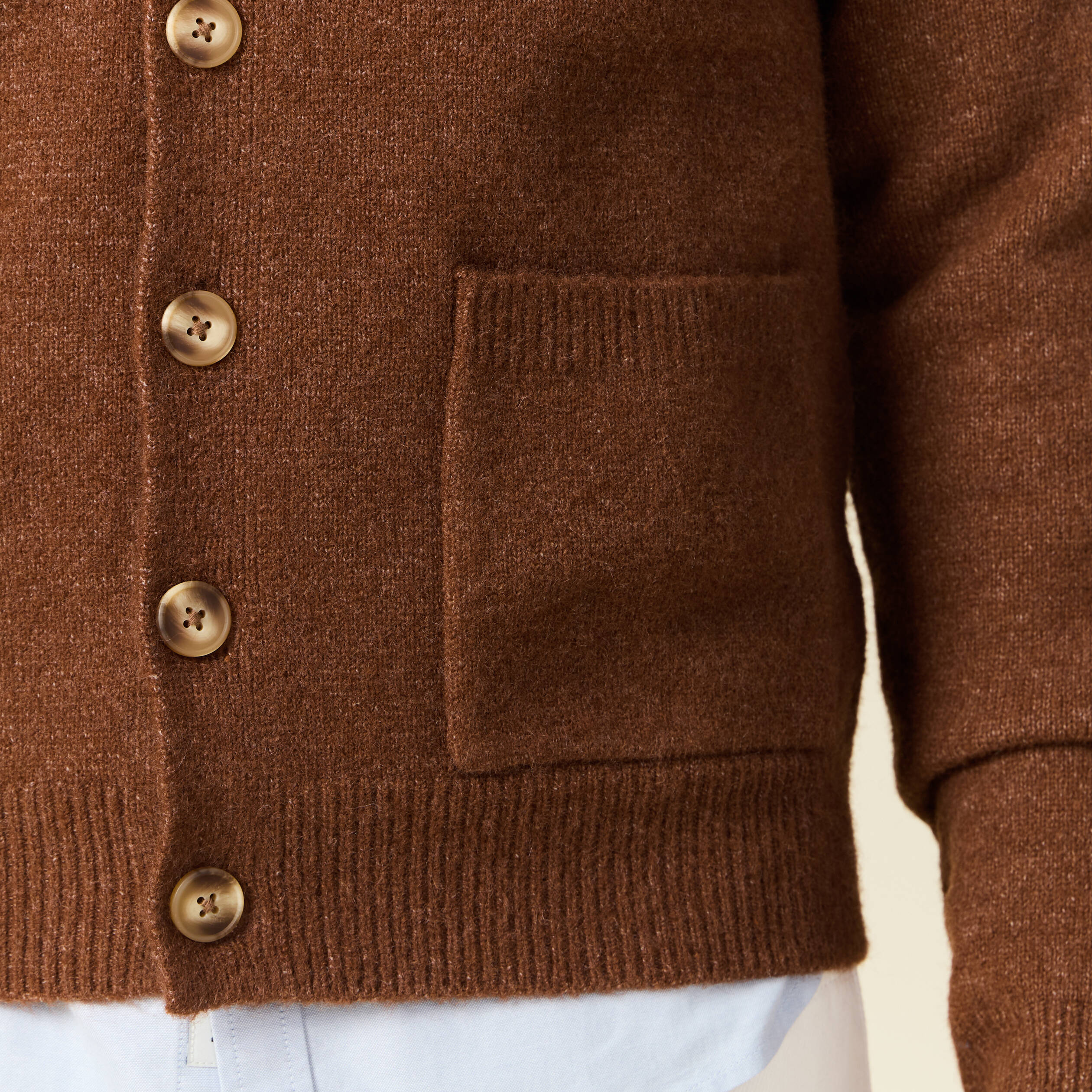 Gilet manches longues marron homme