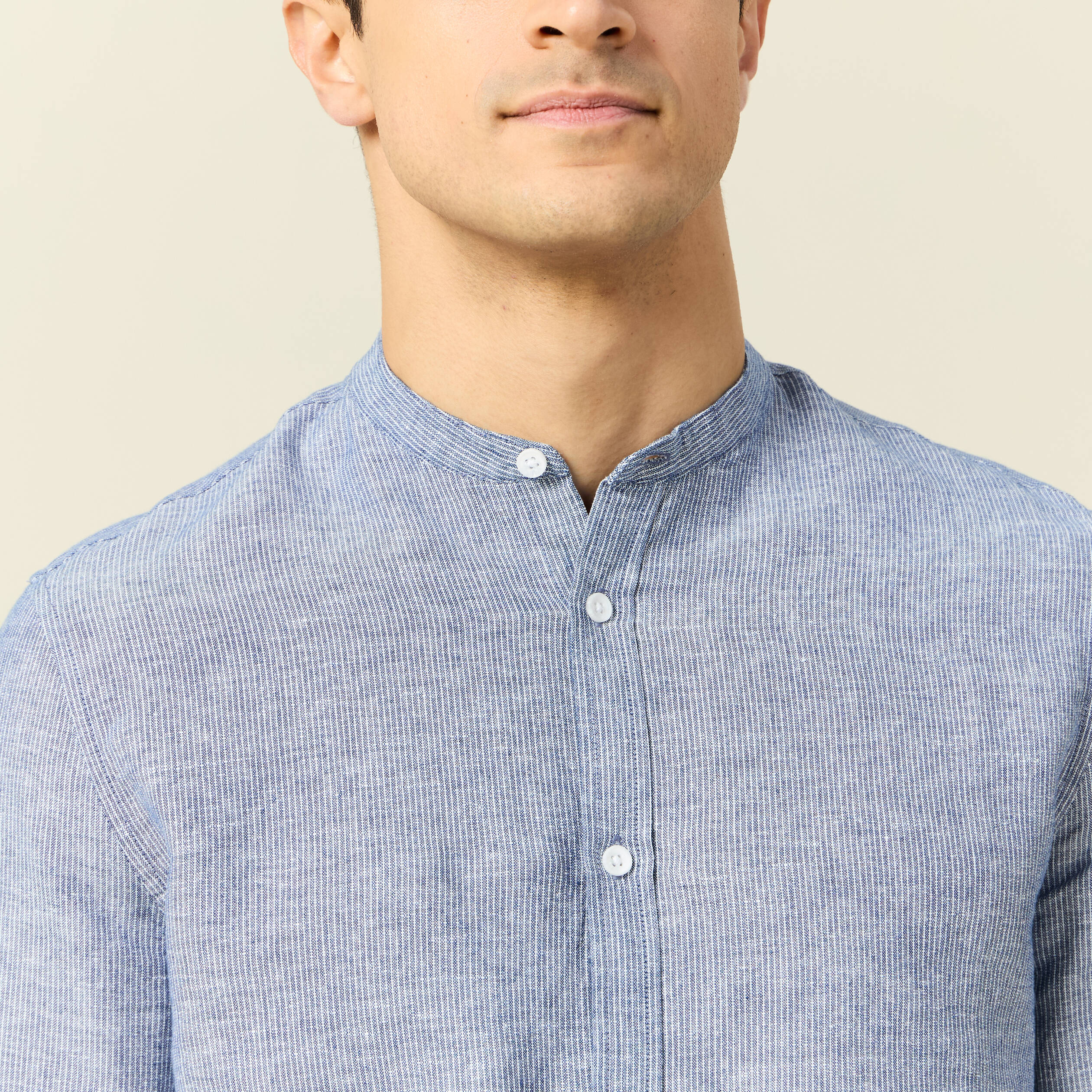 Chemise manches longues bleu gris homme