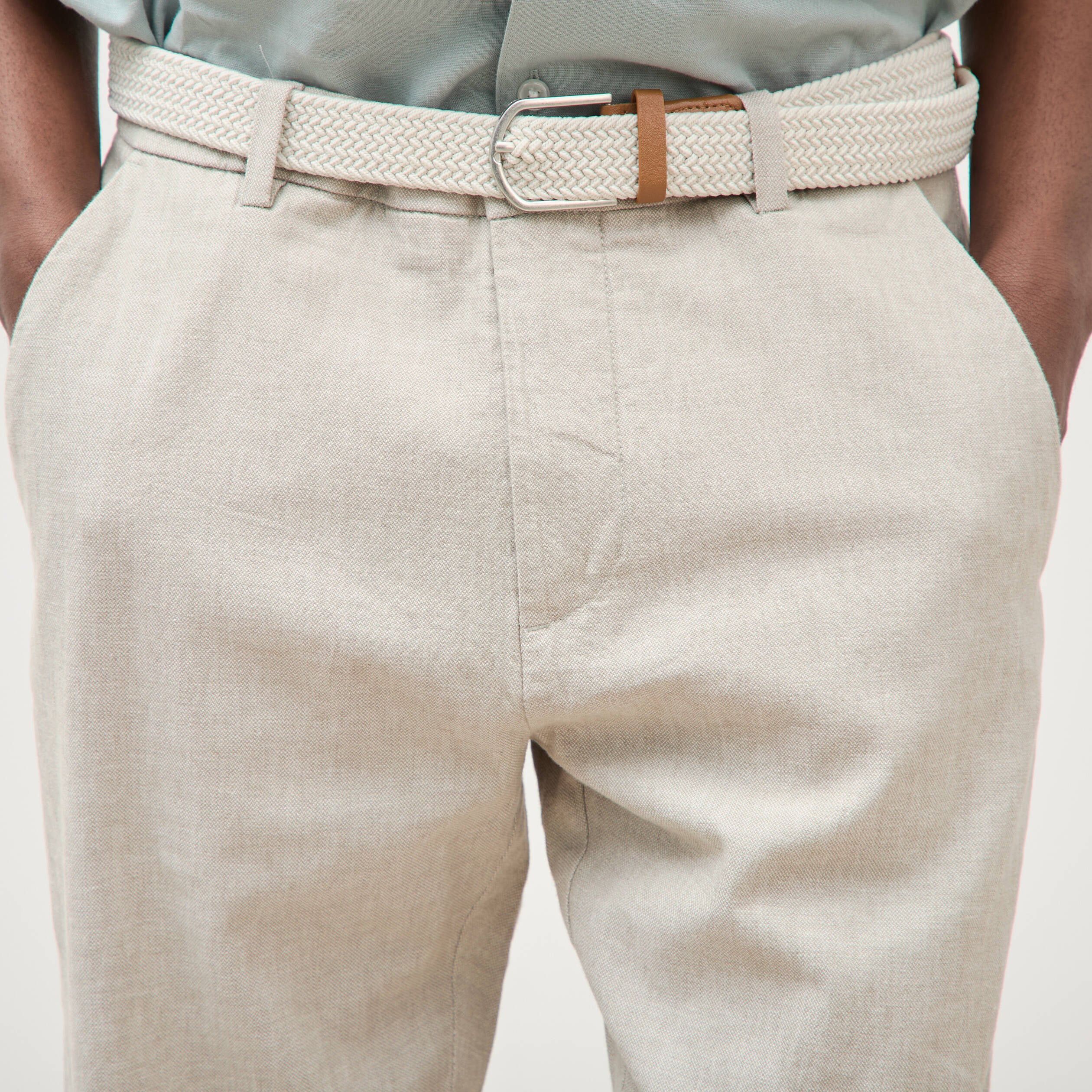 Chino coupe droite longueur 32 vert kaki homme