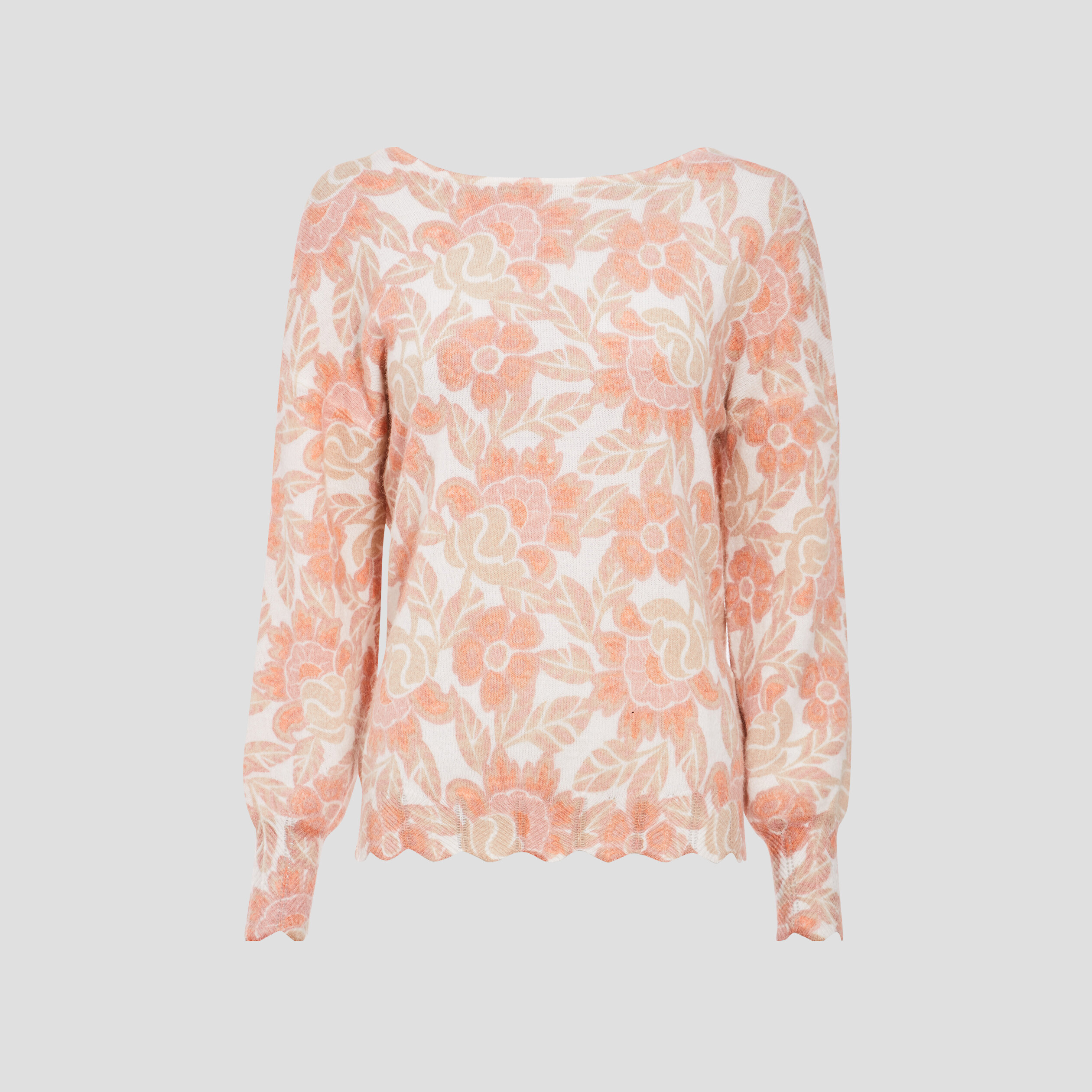 Pull manches longues rose femme