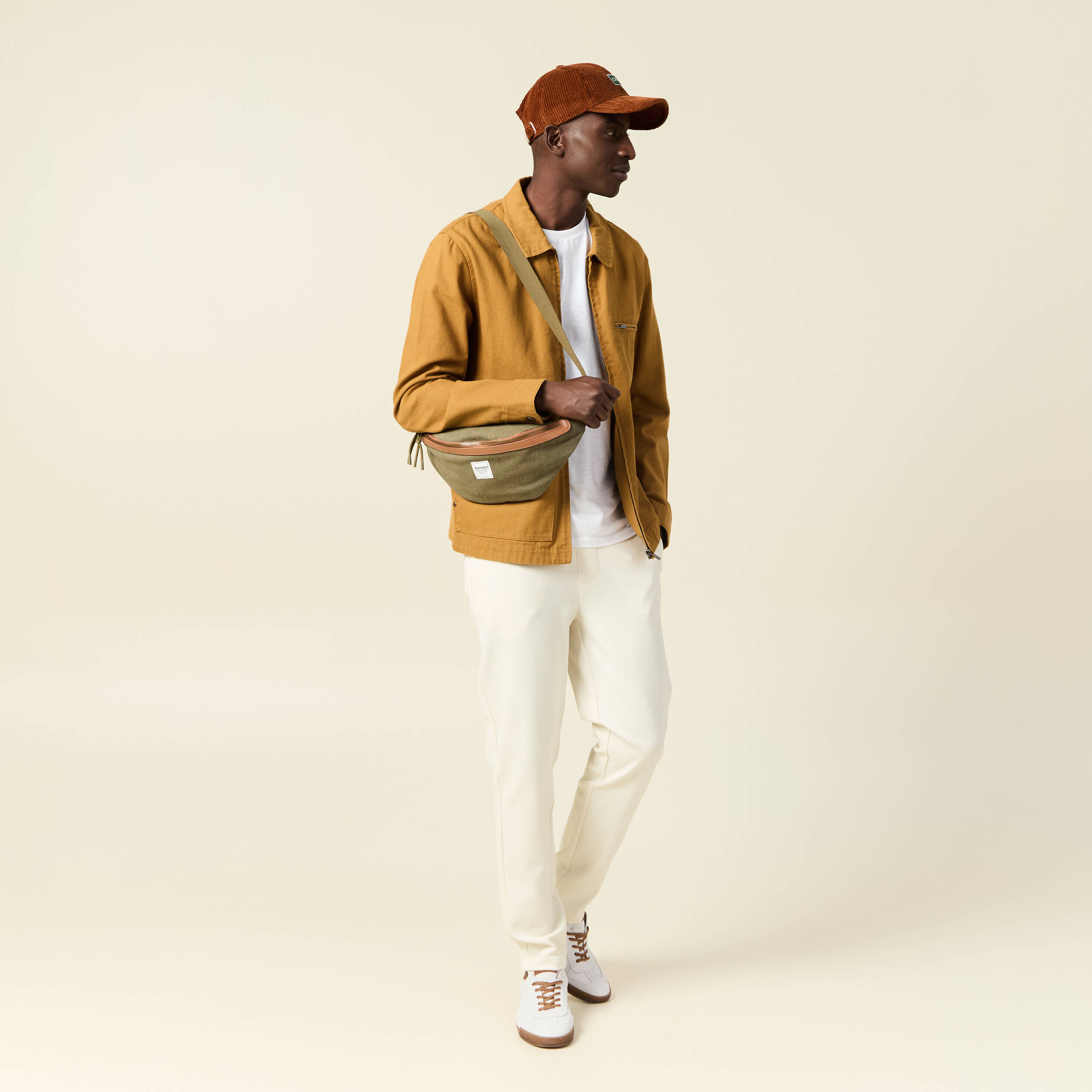 pantalon chino jogger ecru homme Pantalon chino jogger ecru homme