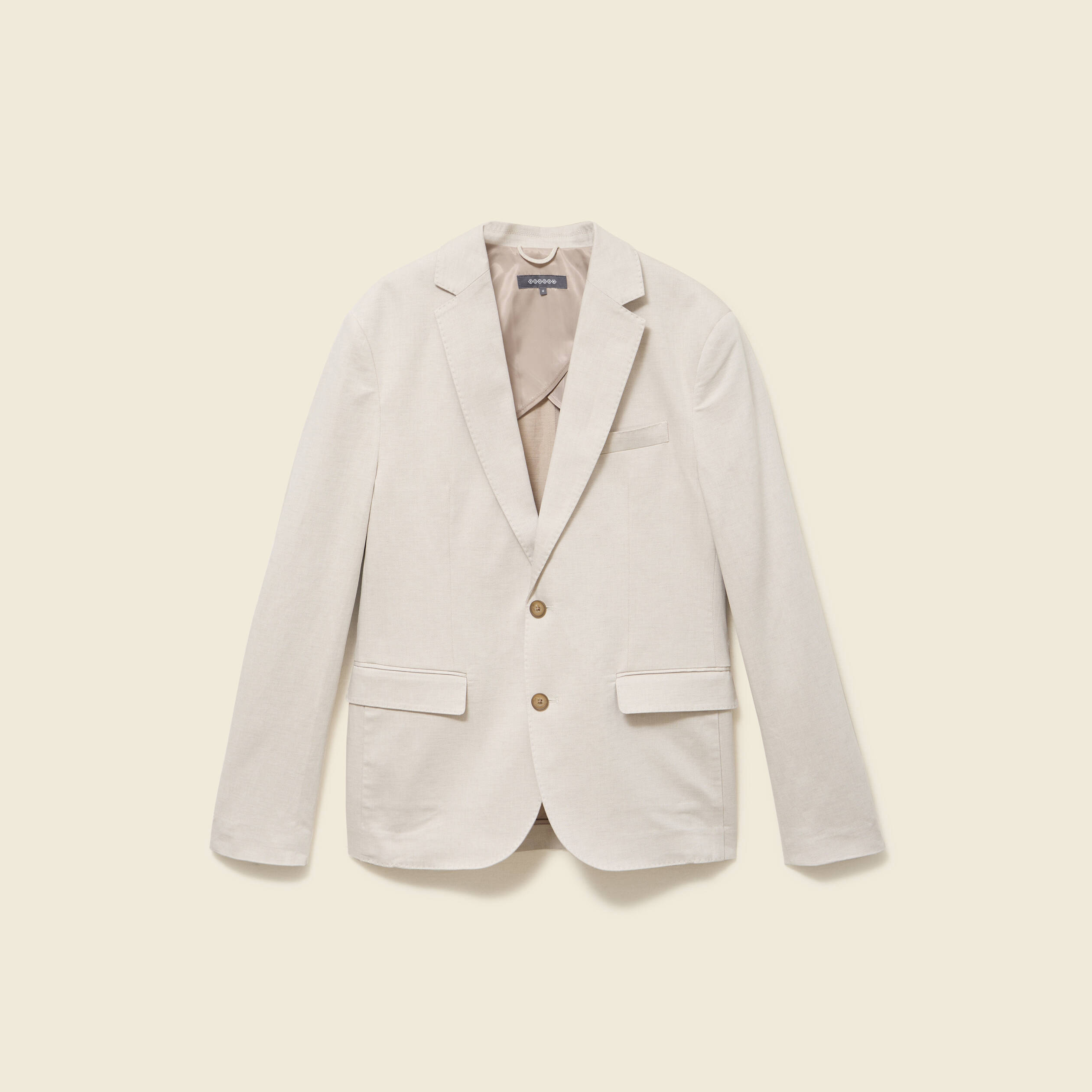 Blazer manches longues col classique sable homme