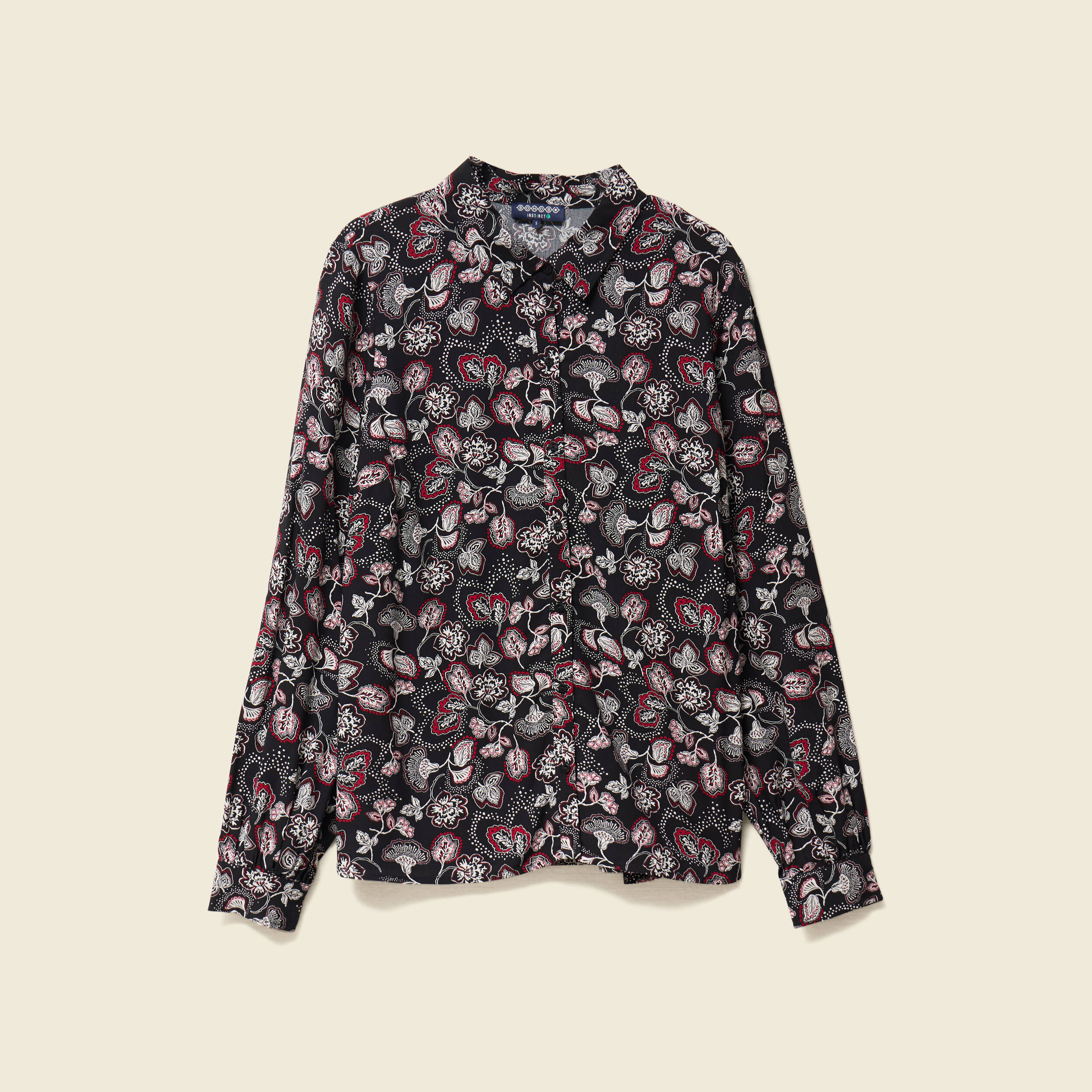 Chemise manches longues fluide noir femme