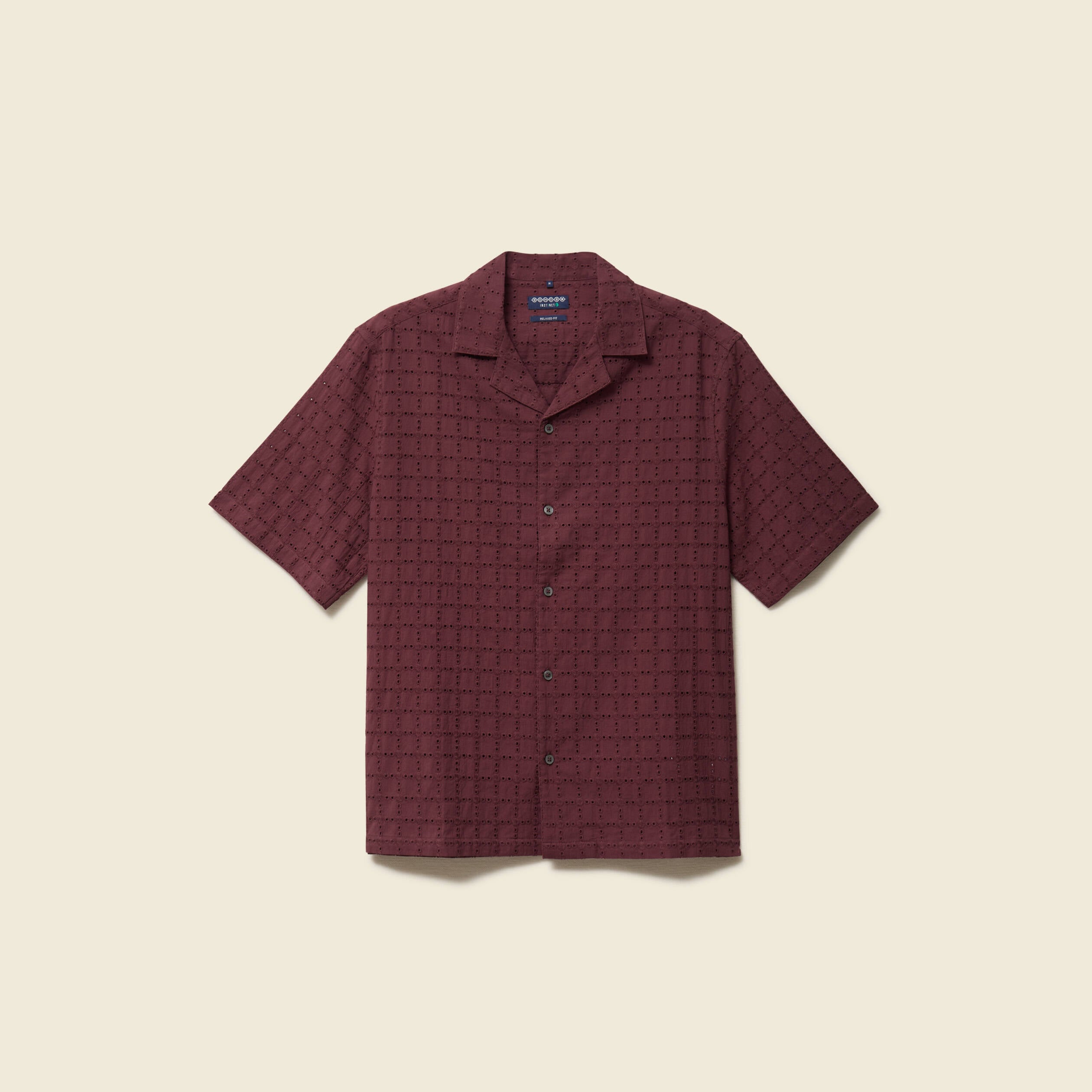 Chemise boyfriend en coton avec broderie prune homme