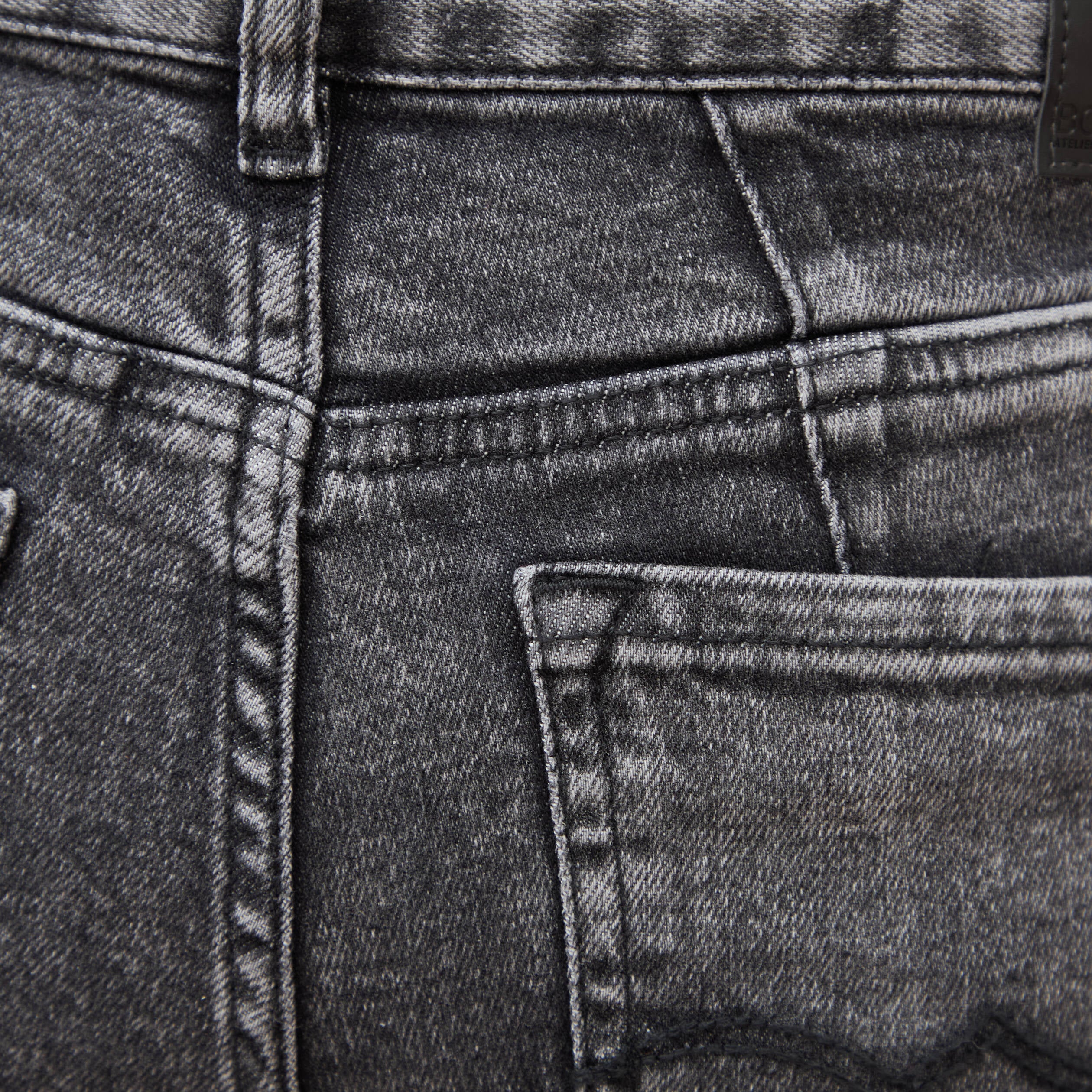 Jeans girlfriend 5 poches denim snow gris femme