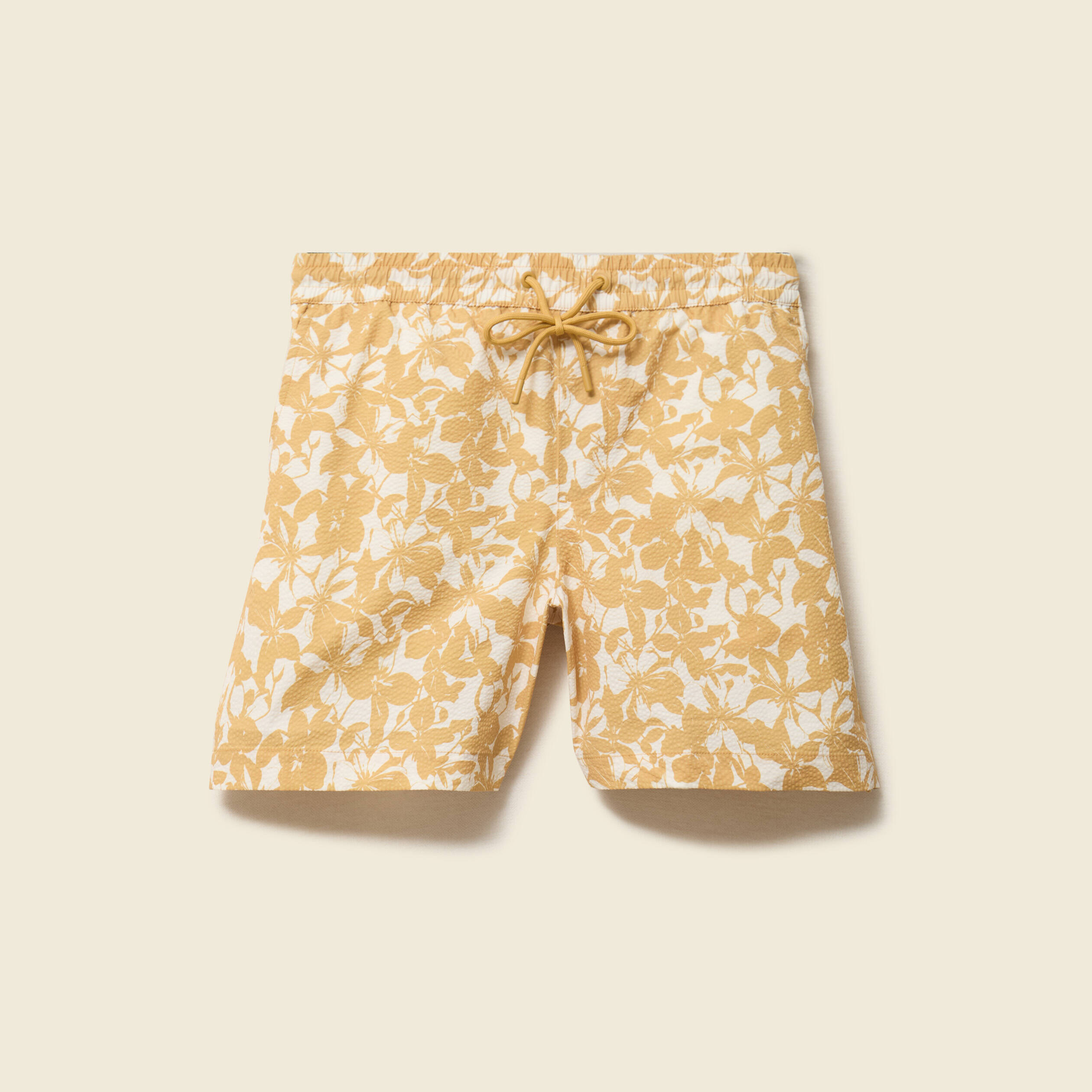 Maillot de bain doubl&eacute; jaune moutarde homme