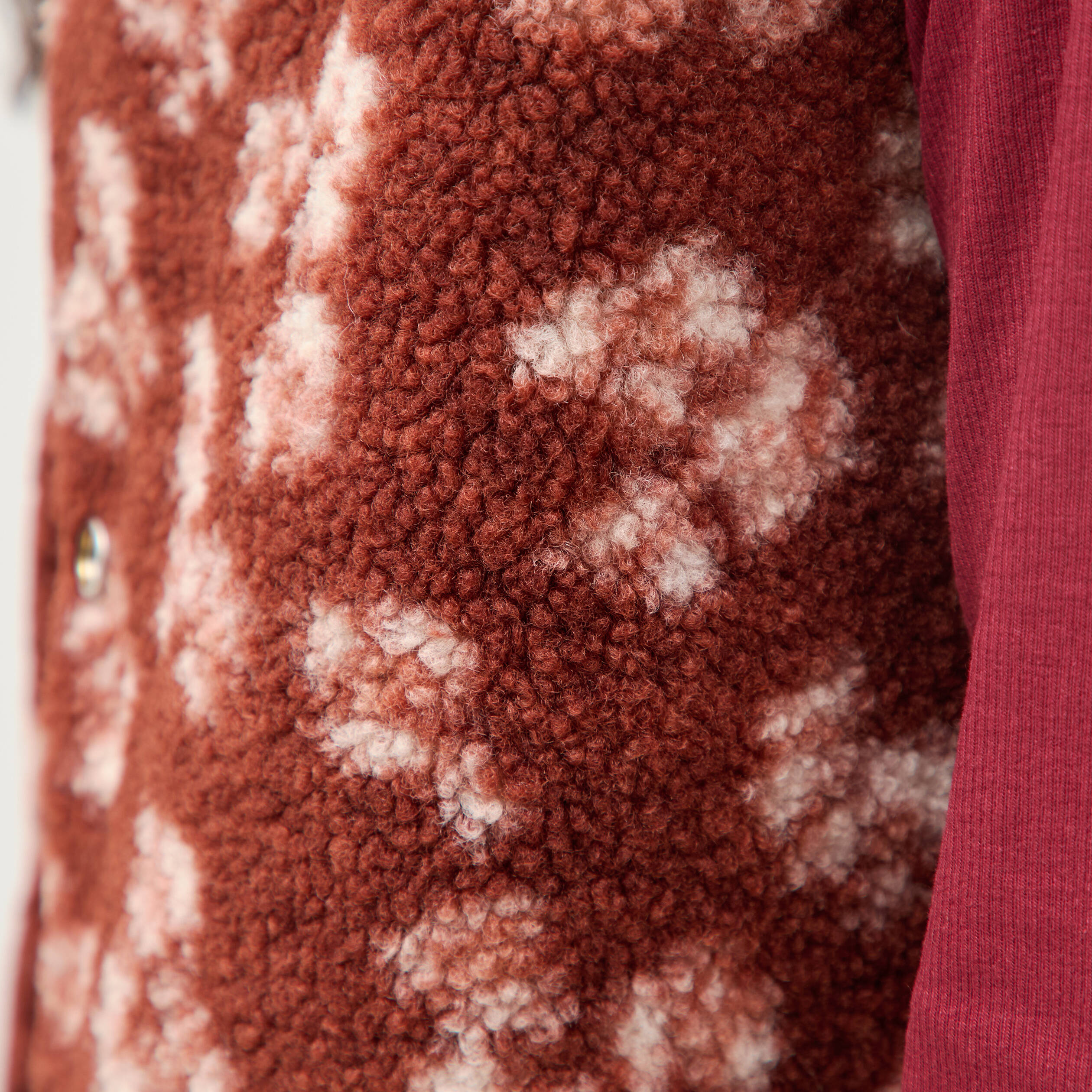 Gilet sans manches r&eacute;versible rouge fonc&eacute; femme