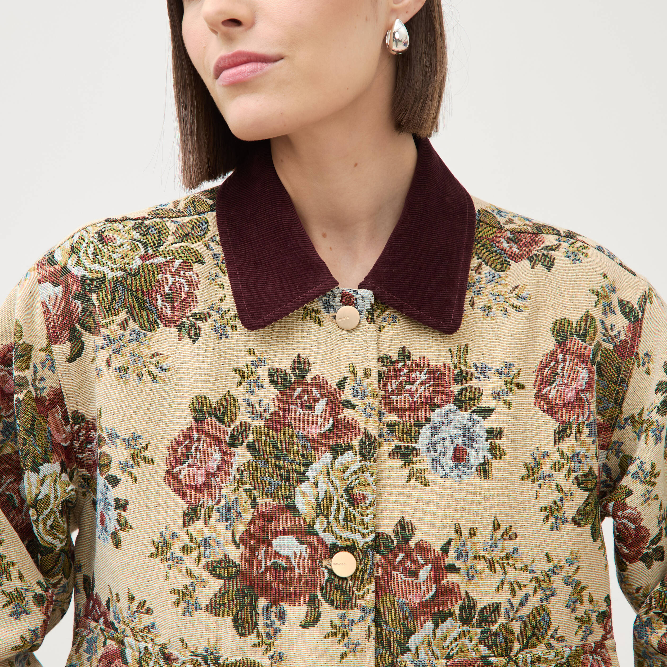 Veste manches longues doubl&eacute;e beige femme
