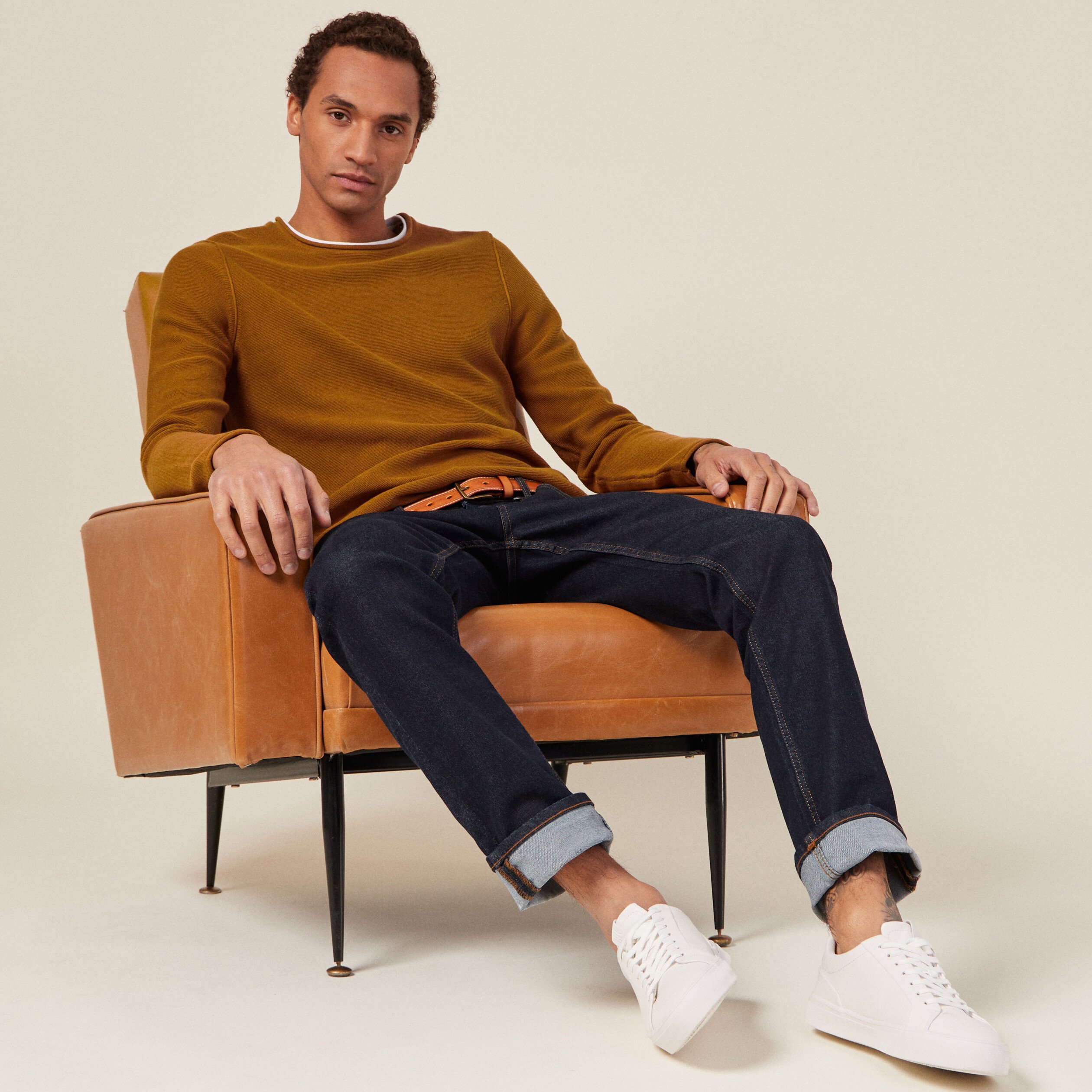 pull manches longues marron homme Pull manches longues marron homme