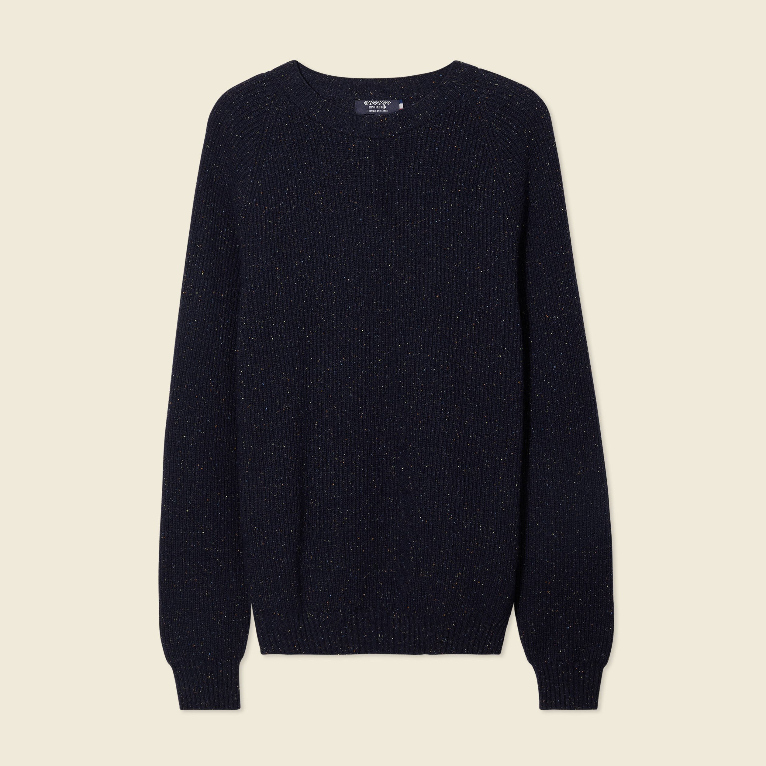 pull manches longues fabrique en france bleu marine homme Pull manches longues fabriqué en France bleu marine homme