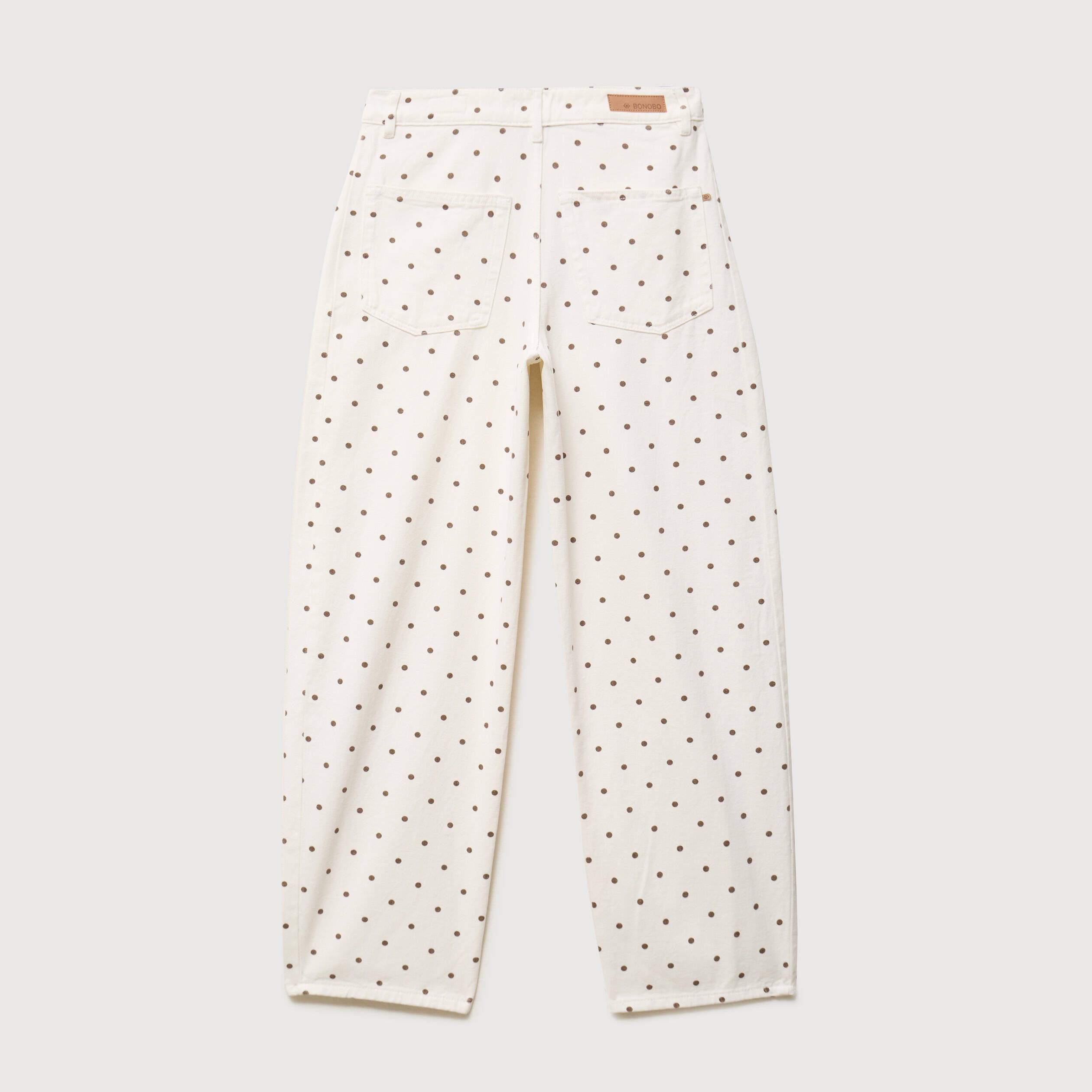 Jeans taille haute bas resserr&eacute; ecru femme