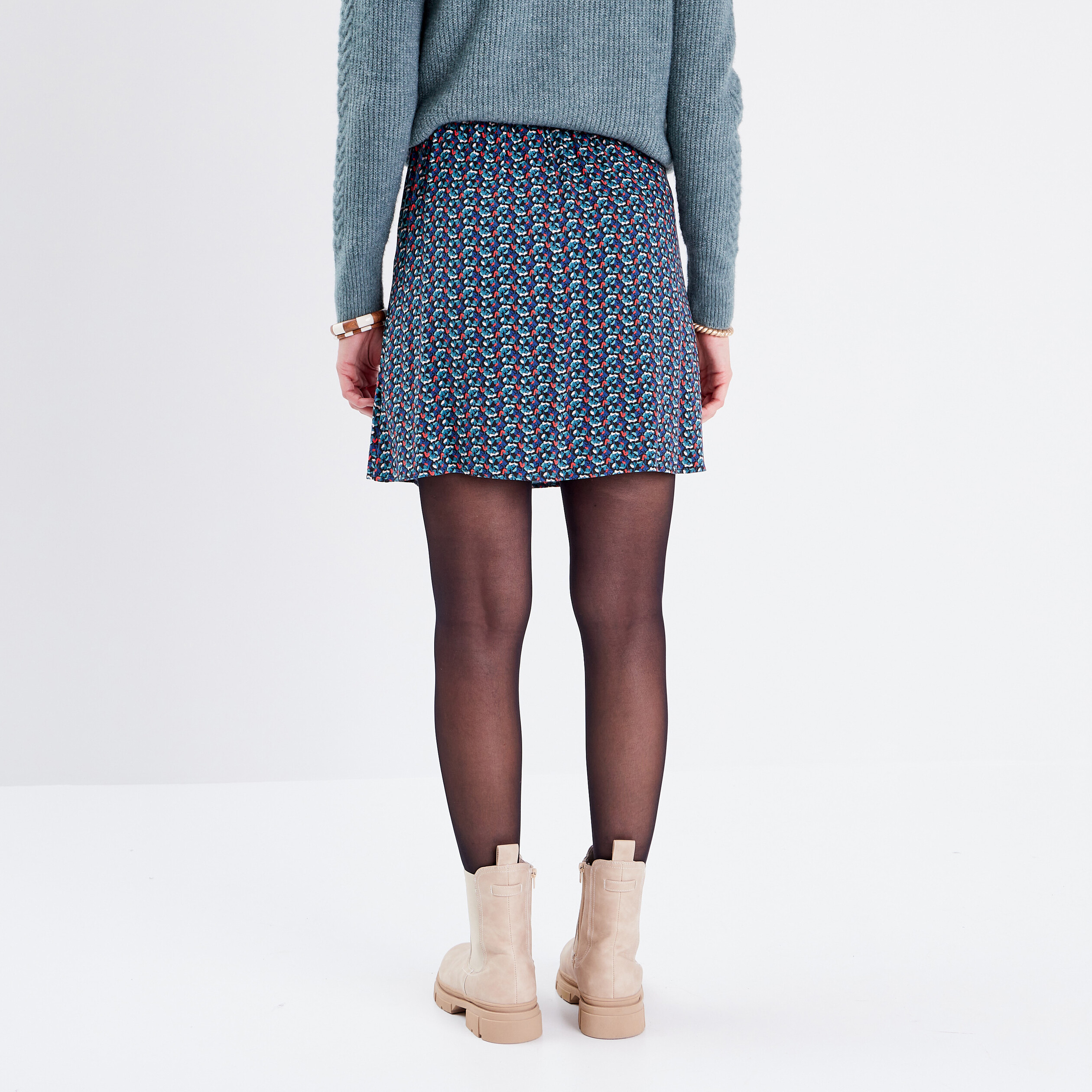 Jupe trap ze fluide multicolore femme