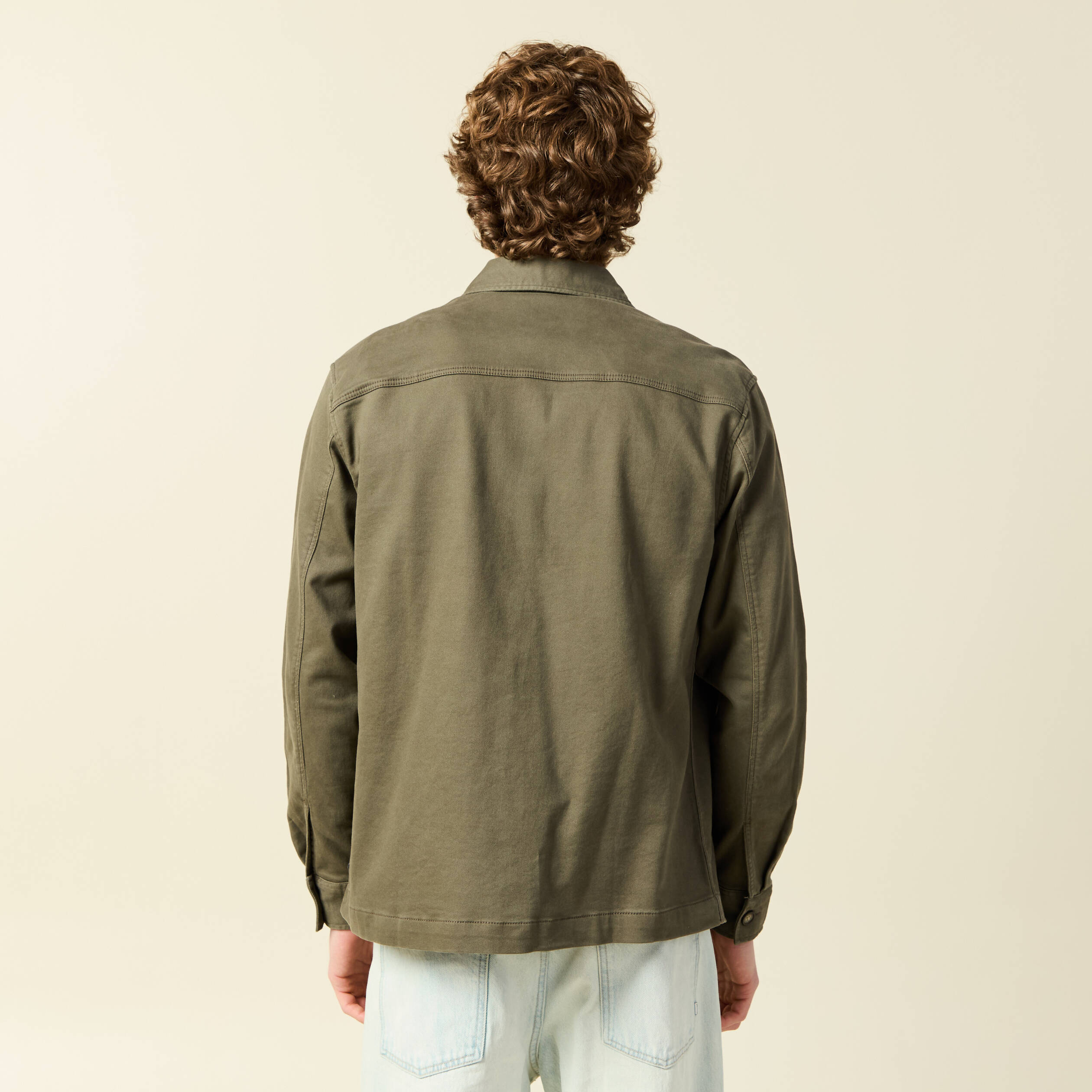 Surchemise manches longues taupe homme