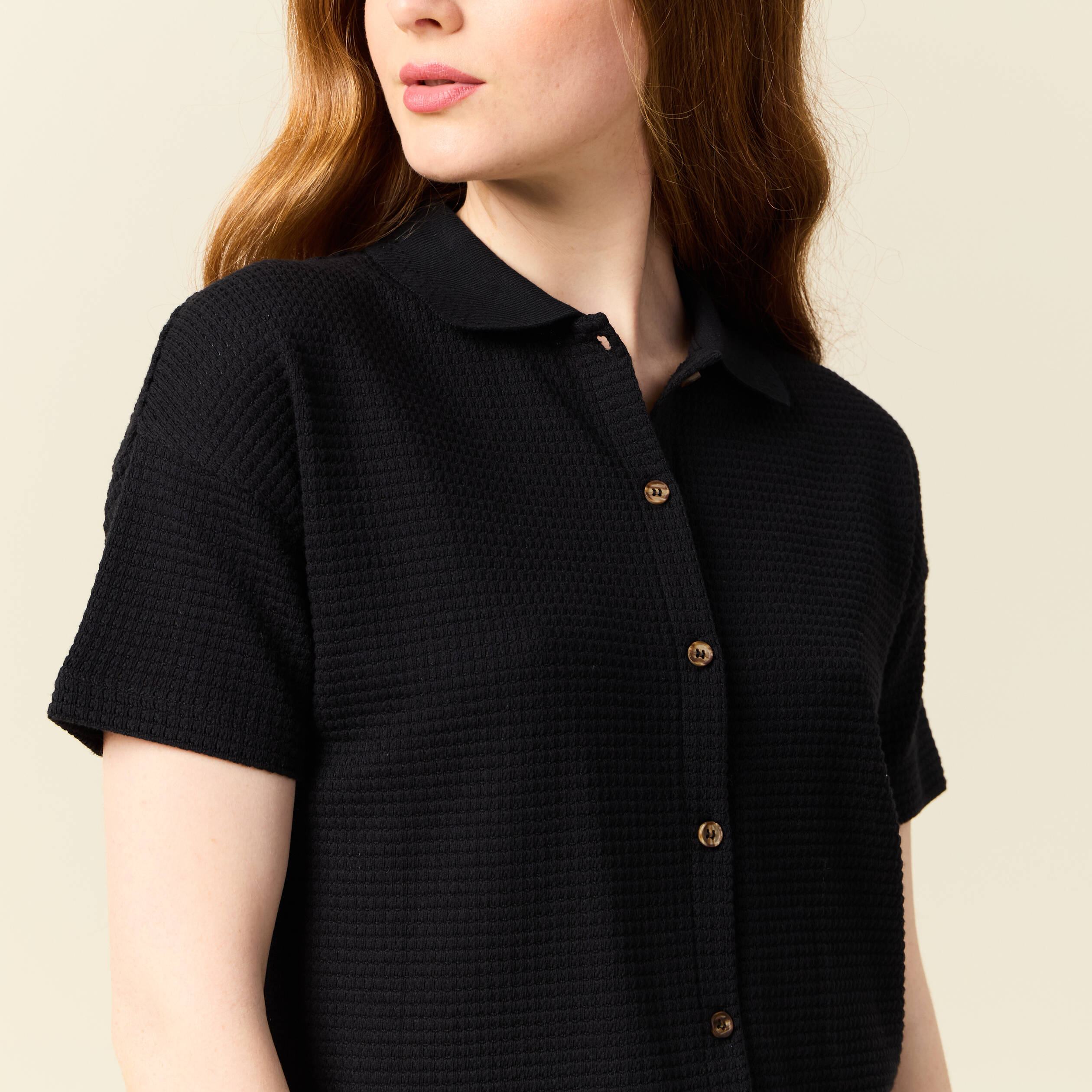 polo en maille noir femme Polo en maille noir femme