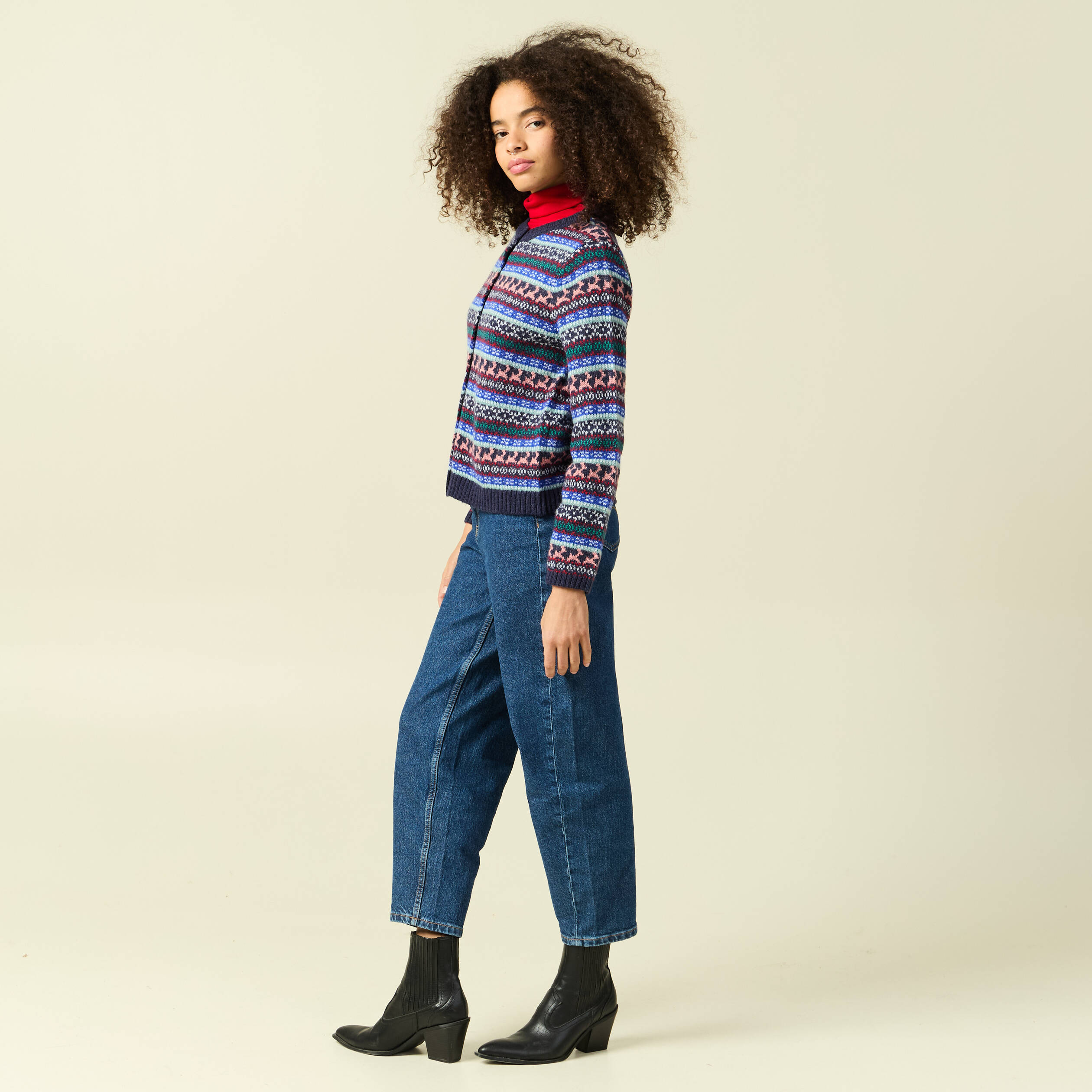Gilet manches longues sp&eacute;cial no&euml;l bleu marine femme