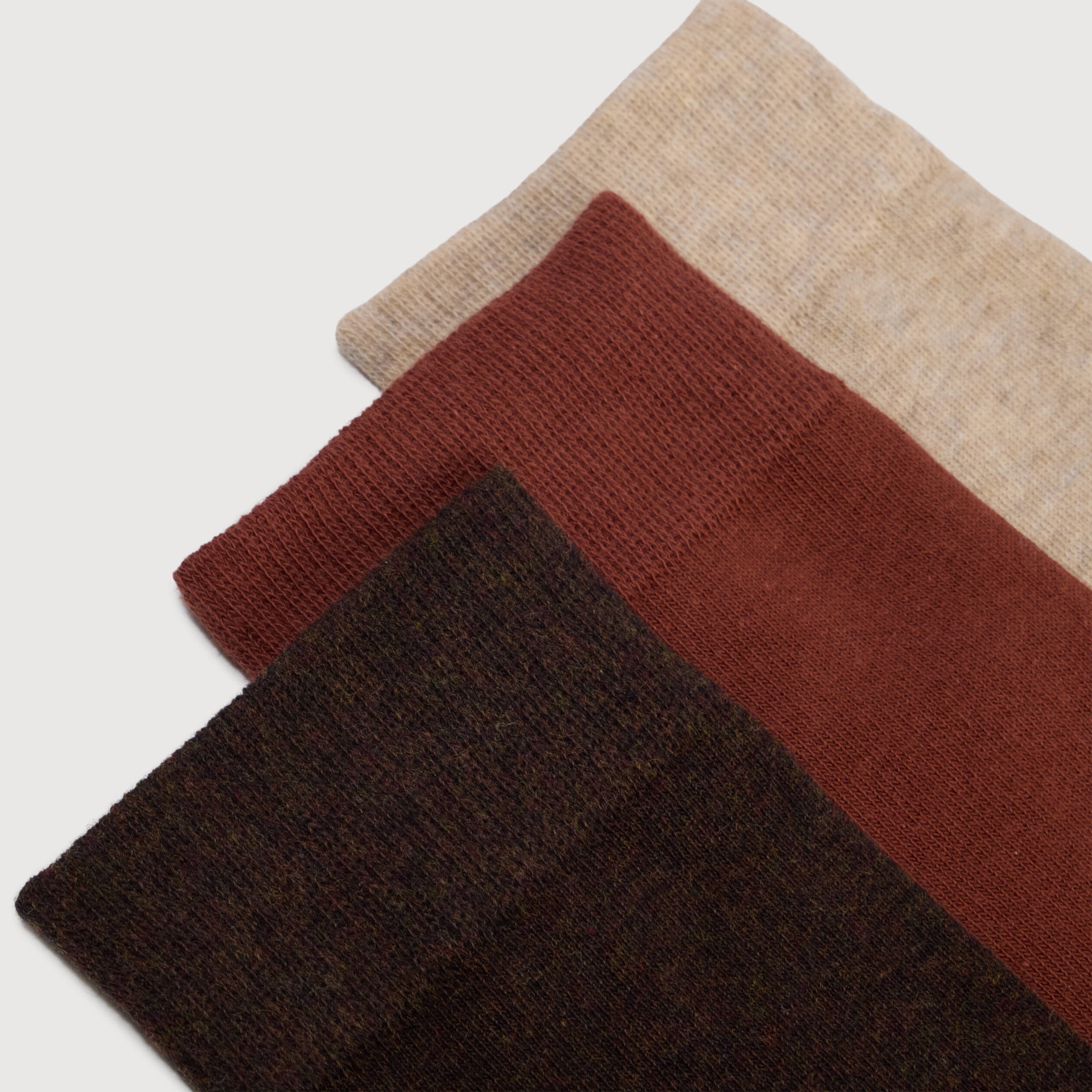 Lot de 3 paires de chaussettes hautes marron fonc&eacute; homme
