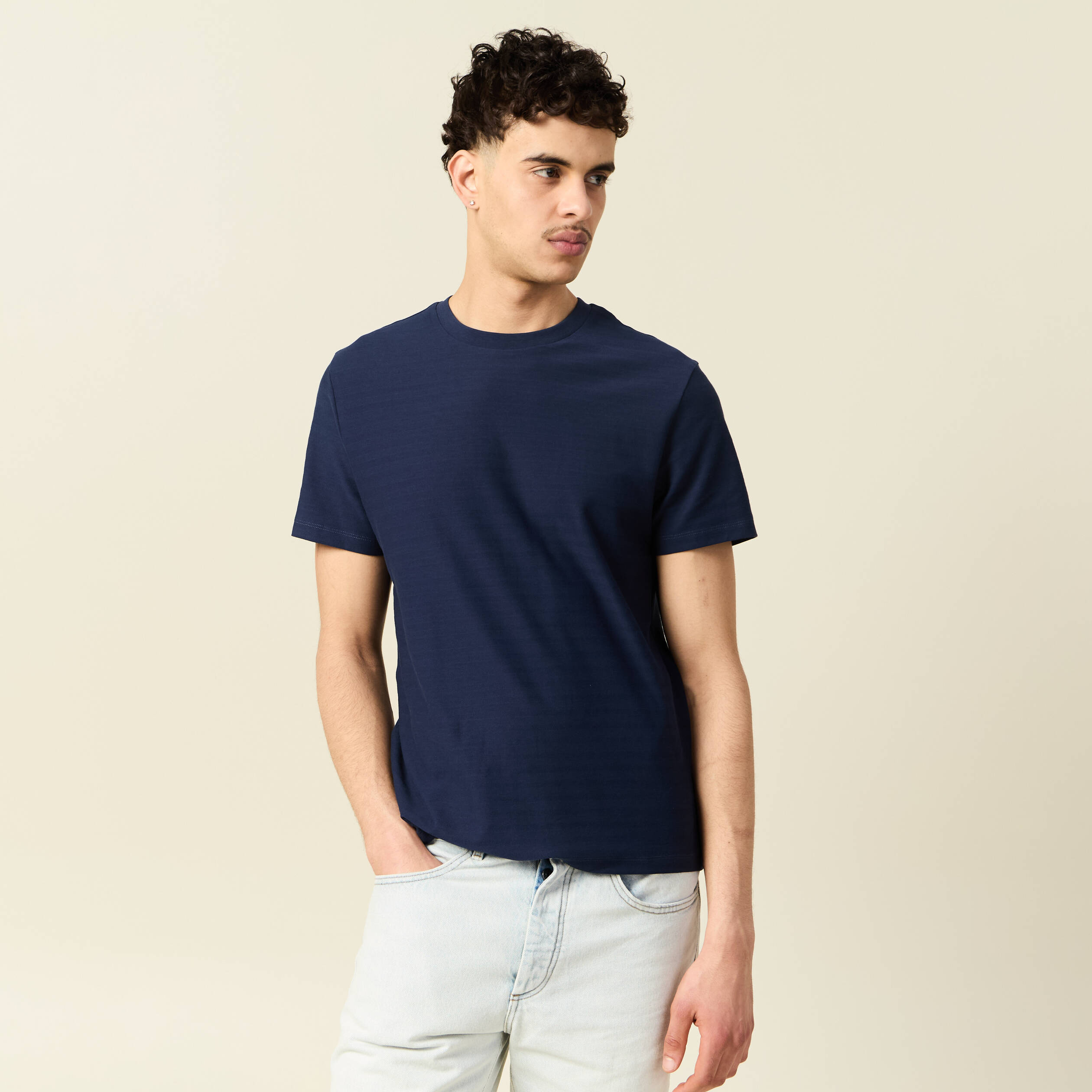 t shirt manches courtes bleu marine homme T-shirt manches courtes bleu marine homme
