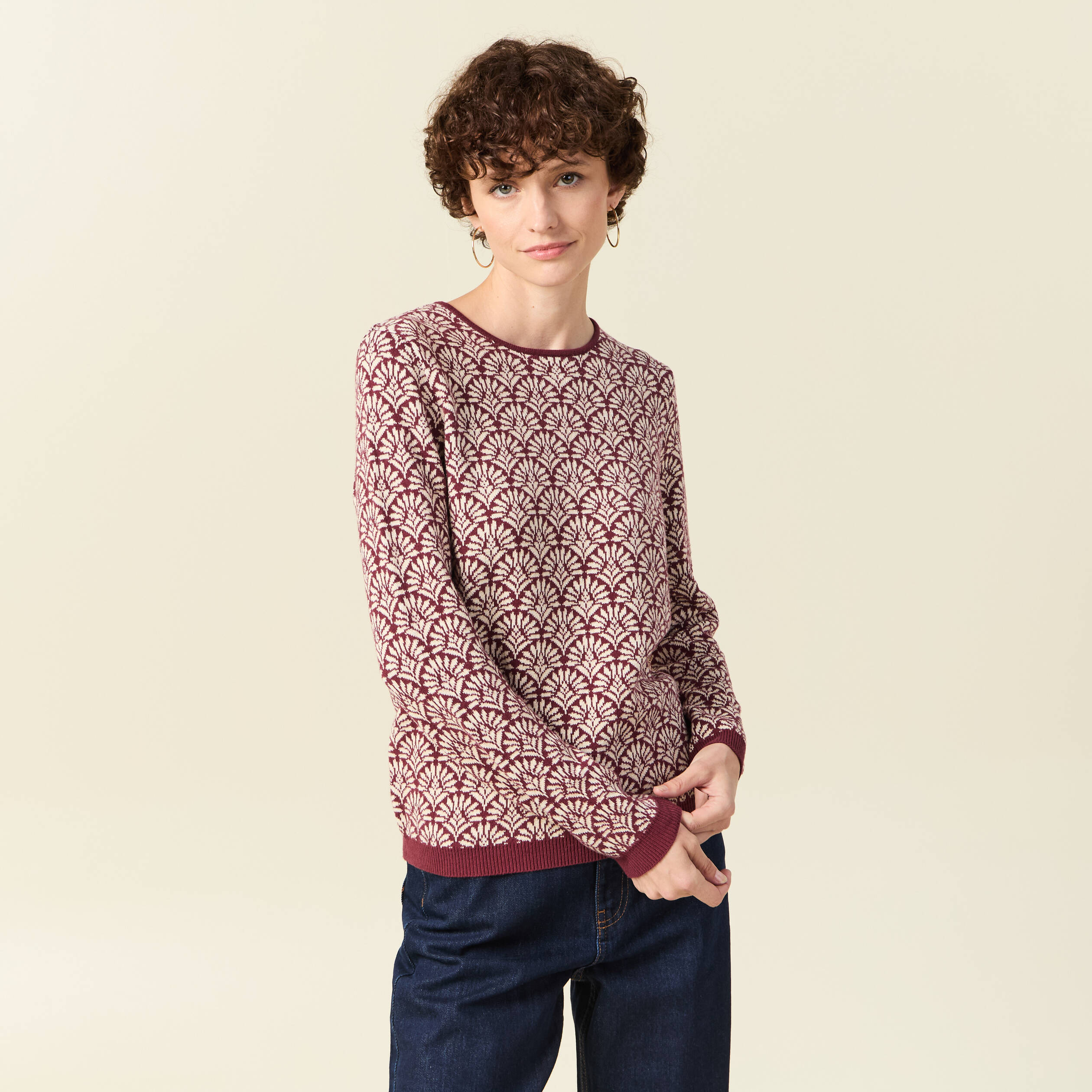 pull manches longues bordeaux femme Pull manches longues bordeaux femme