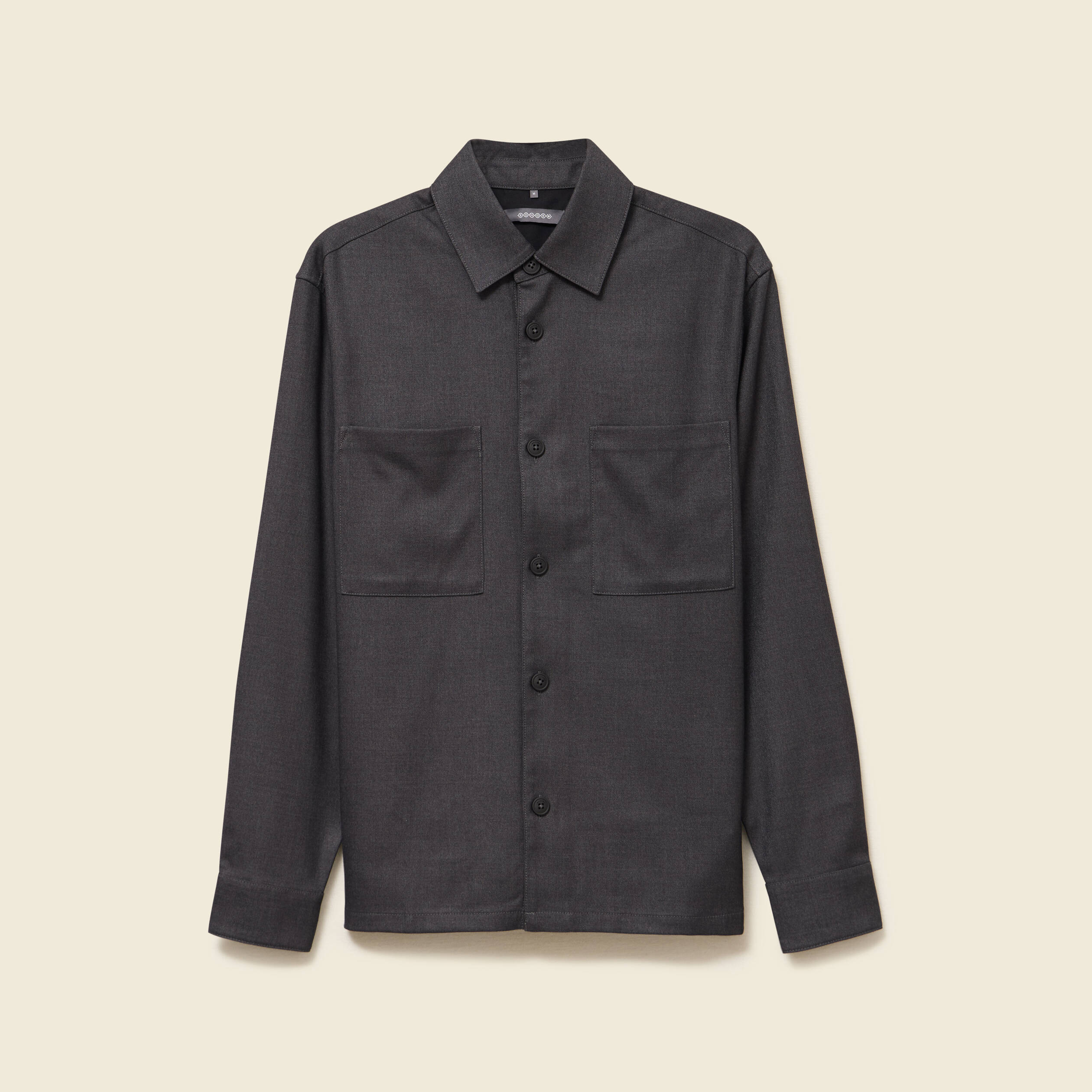 Surchemise col classique manches longues gris fonc&eacute; homme