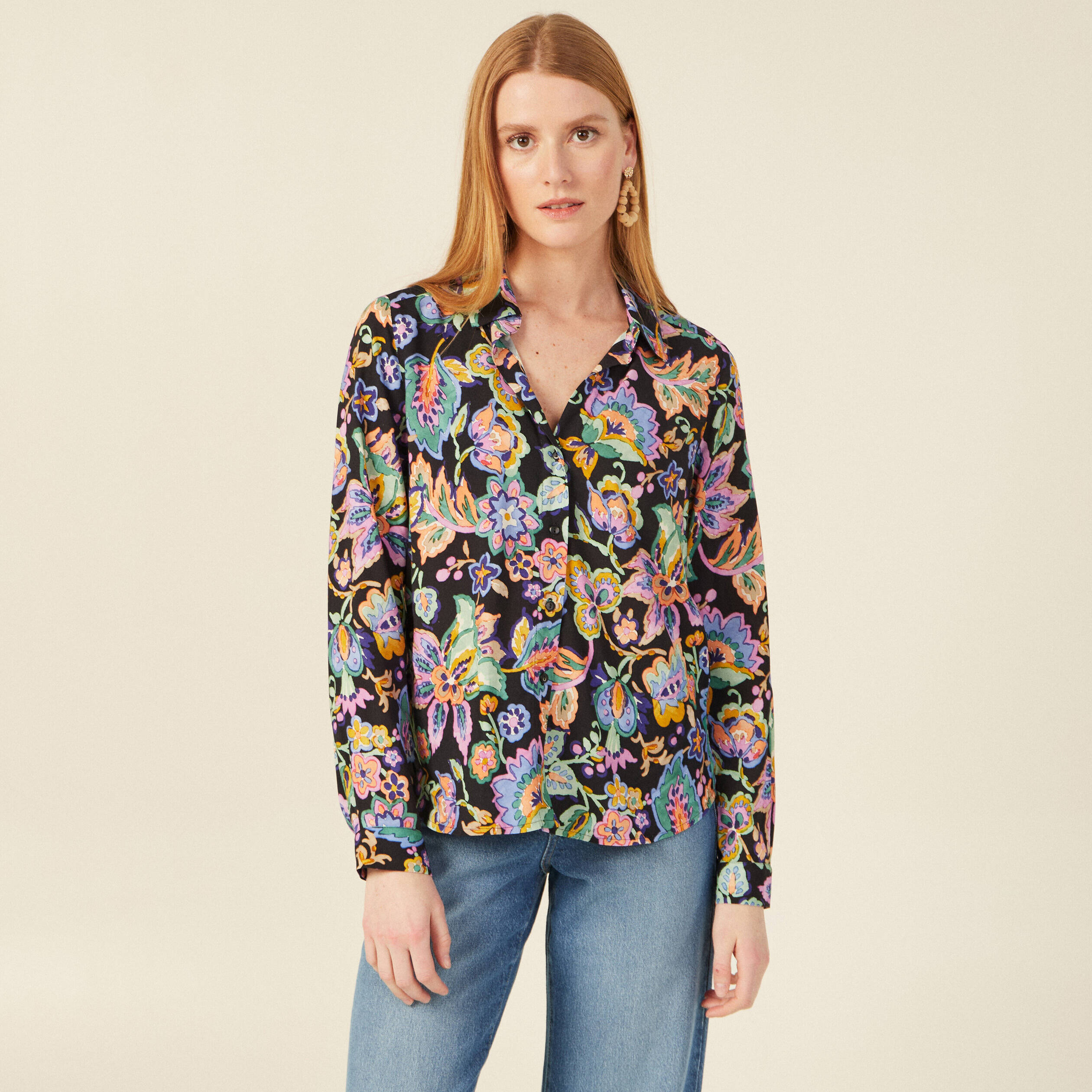 chemise manches longues multicolore femme Chemise manches longues multicolore femme