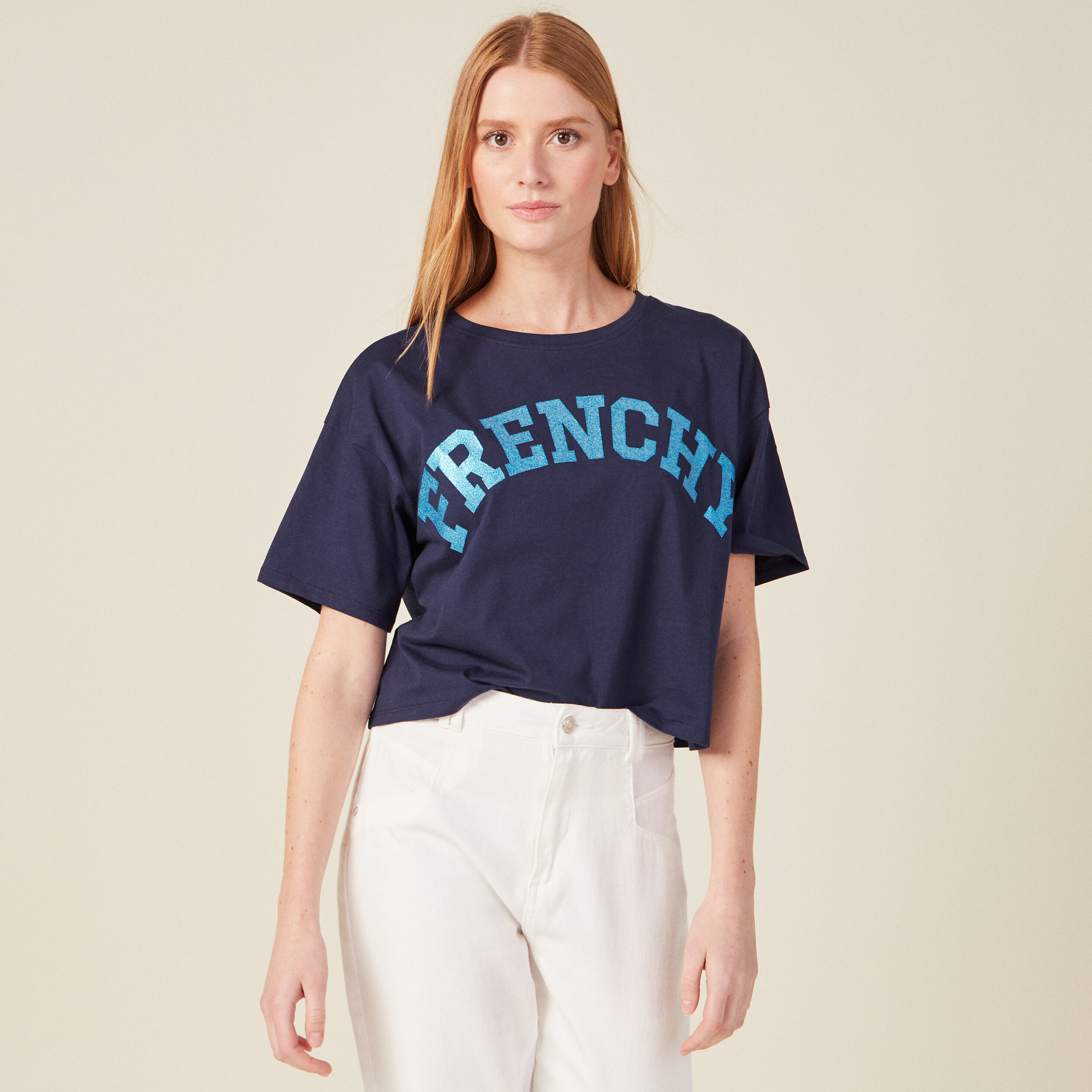 t shirt manches courtes bleu marine femme T-shirt manches courtes bleu marine femme