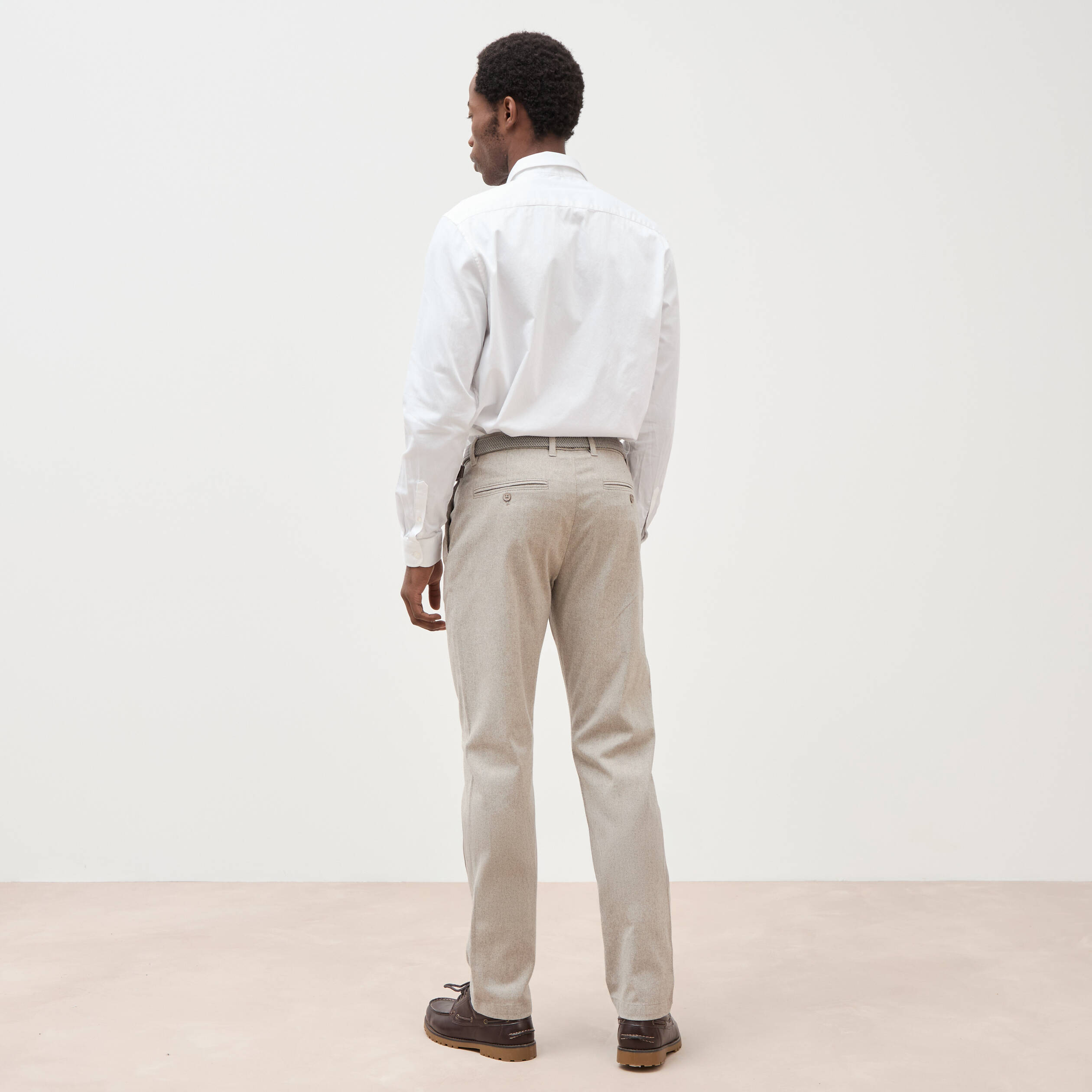 Pantalon chino avec ceinture beige homme